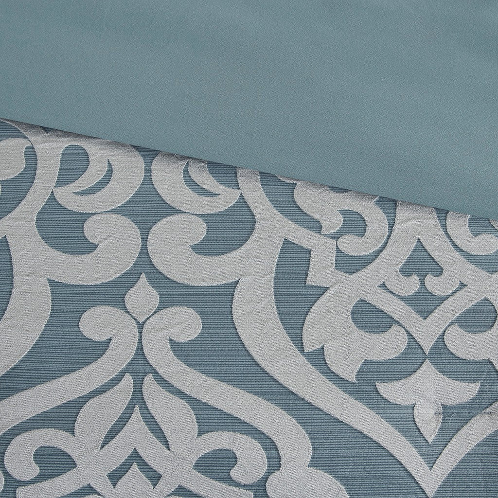 Odette Aqua 8-Piece Jacquard Comforter Set Comforter Sets By JLA HOME/Olliix (E & E Co., Ltd)