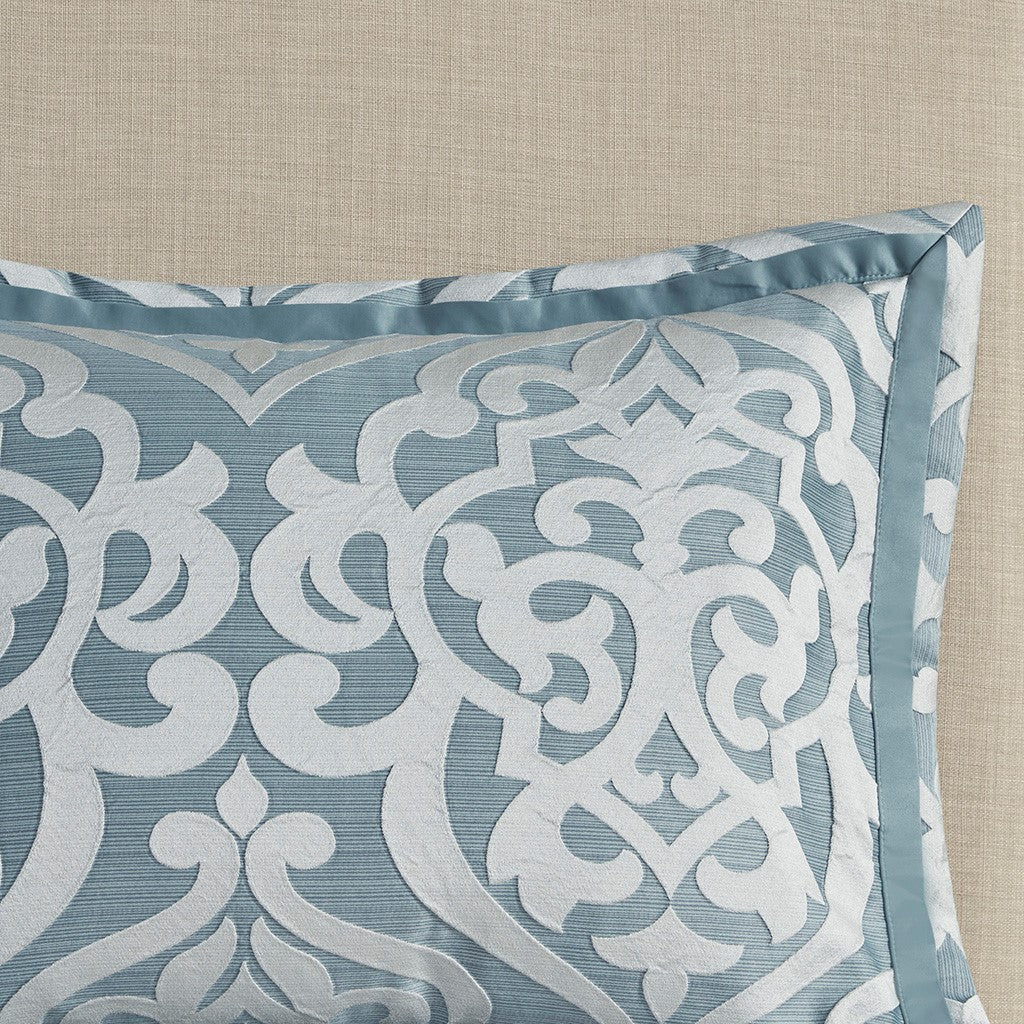 Odette Aqua 8-Piece Jacquard Comforter Set Comforter Sets By JLA HOME/Olliix (E & E Co., Ltd)