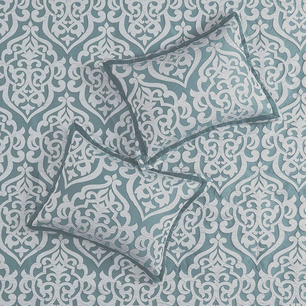 Odette Aqua 8-Piece Jacquard Comforter Set Comforter Sets By JLA HOME/Olliix (E & E Co., Ltd)