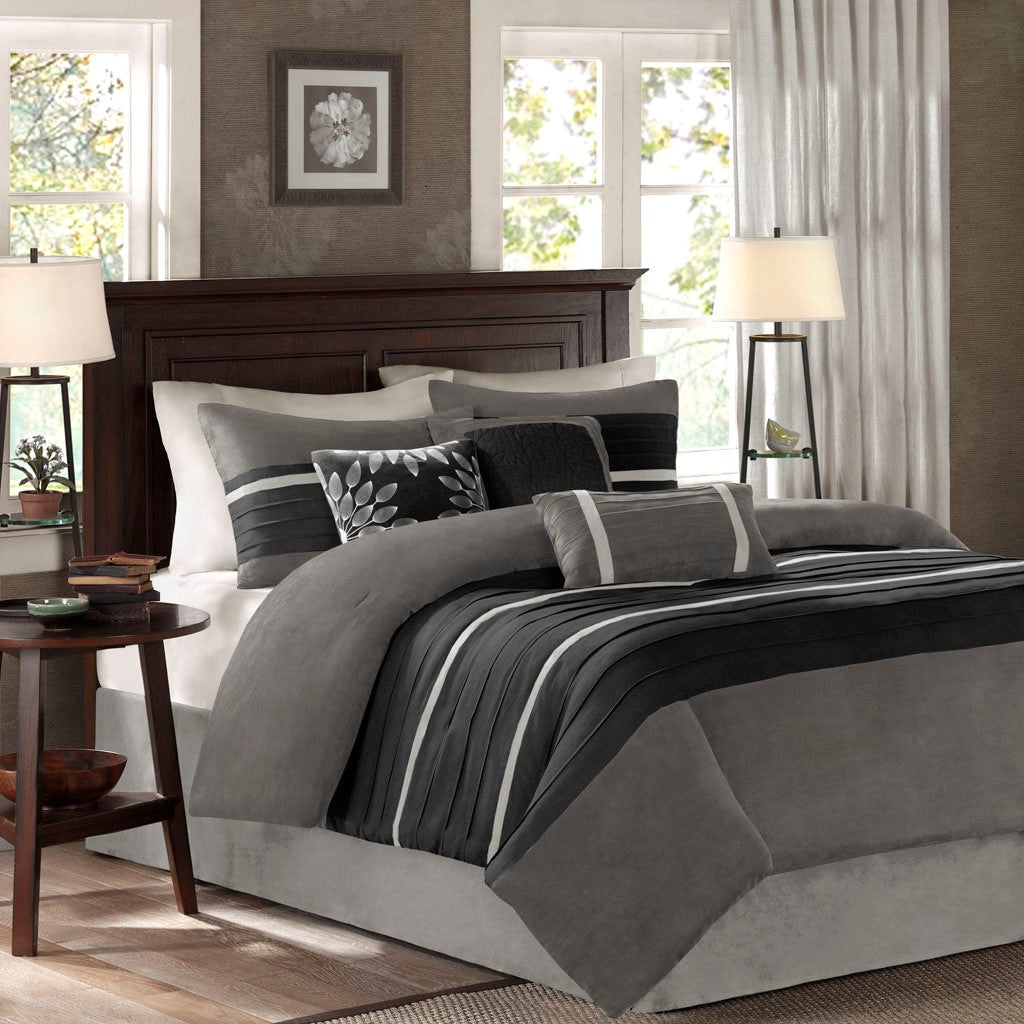 Dream Weaver Black 7-Piece Comforter Set Comforter Sets By JLA HOME/Olliix (E & E Co., Ltd)