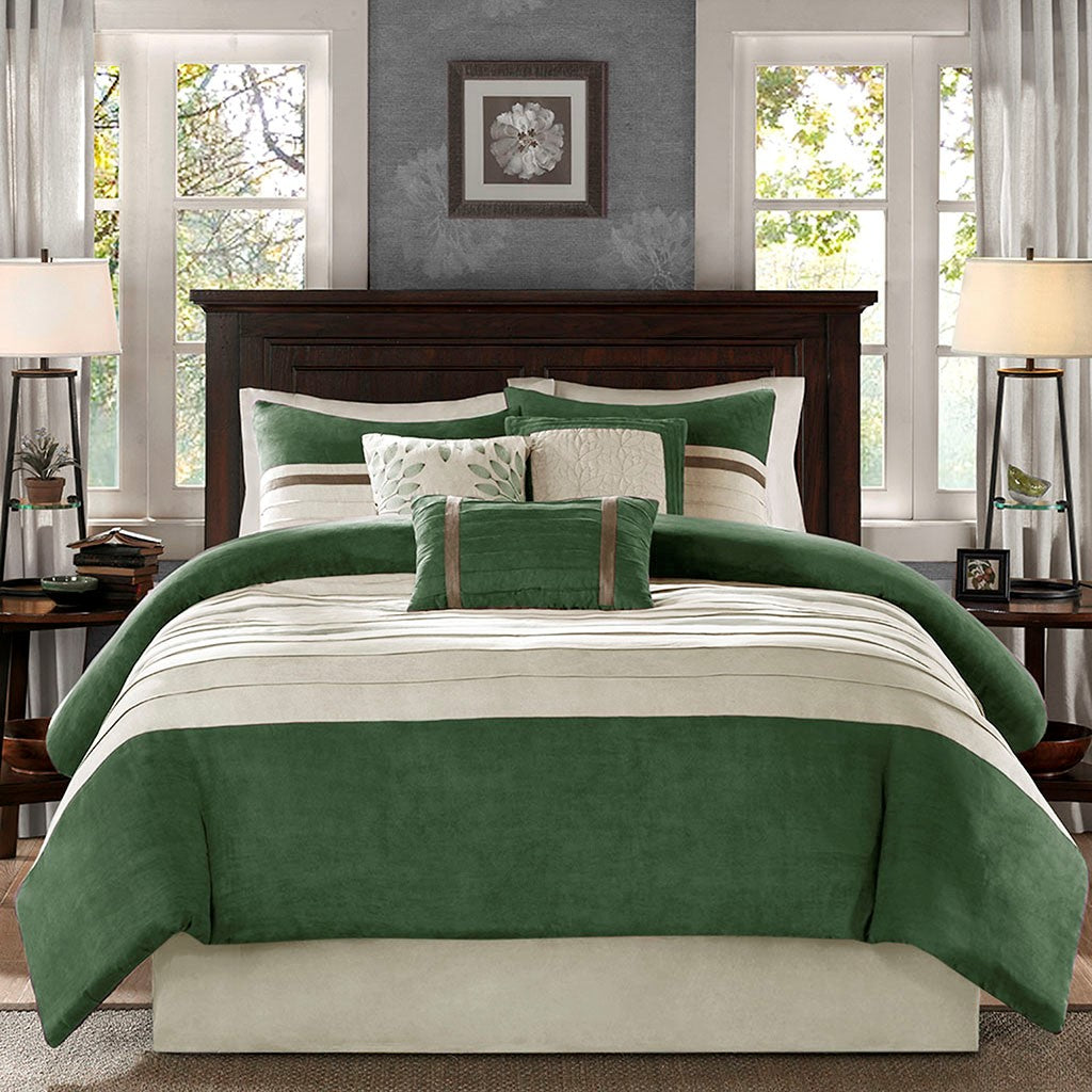 Palmer Green 7-Piece Comforter Set Comforter Sets By JLA HOME/Olliix (E & E Co., Ltd)
