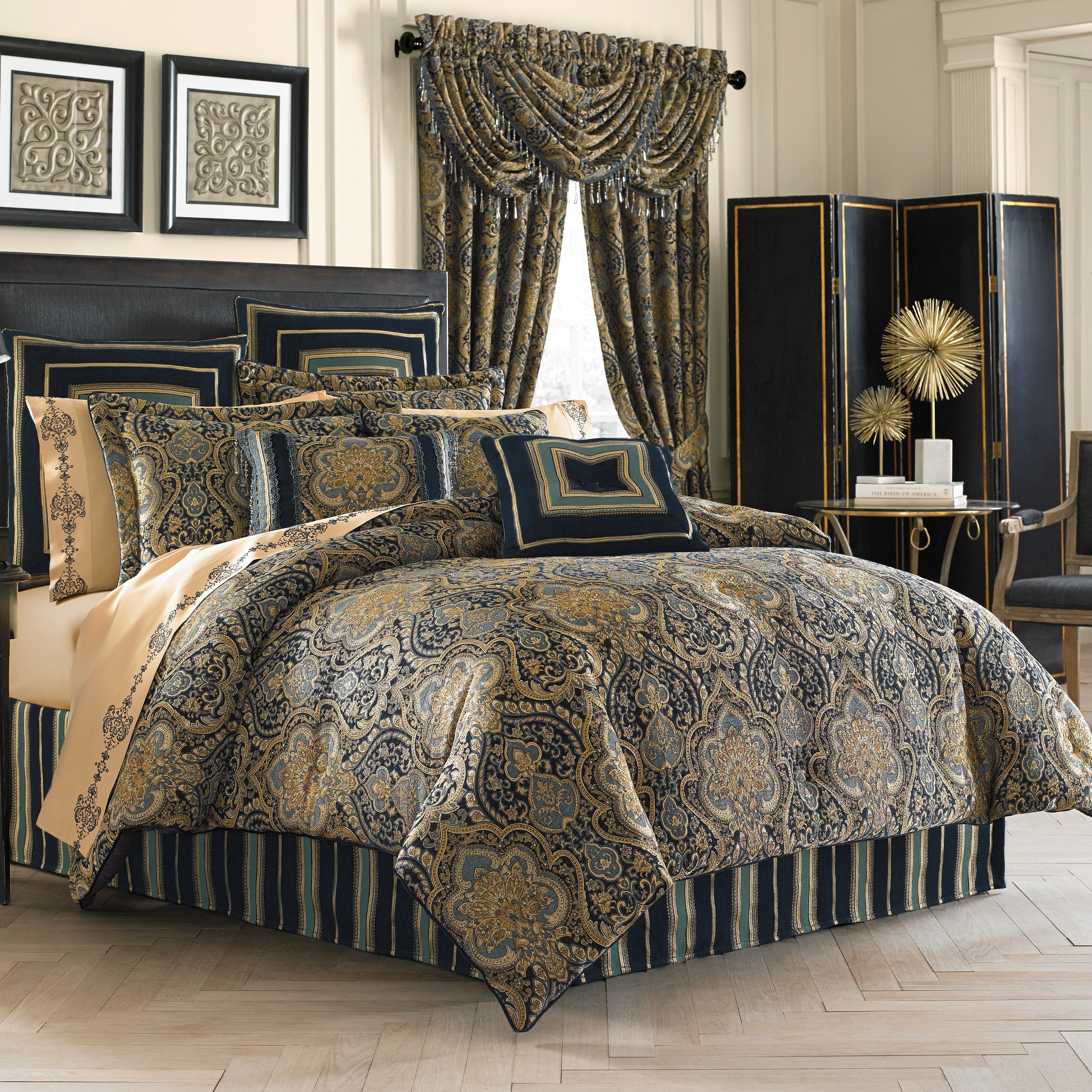 Palmer Teal 4-Piece Comforter Set By J Queen Comforter Sets By J. Queen New York