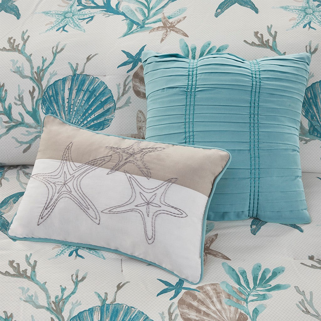 Pebble Beach Aqua 7-Piece Comforter Set Comforter Sets By JLA HOME/Olliix (E & E Co., Ltd)
