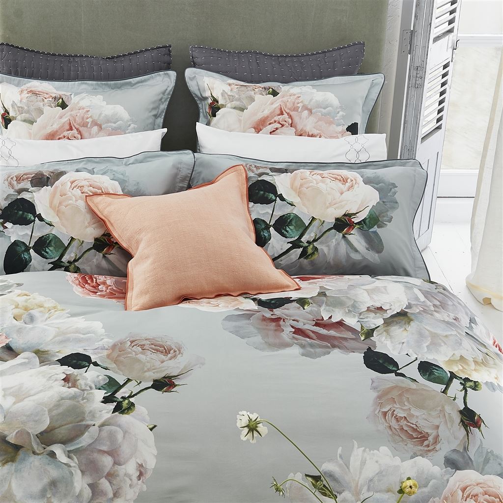 Peonia Grande Zinc Duvet Cover Duvet Covers By Designers Guild