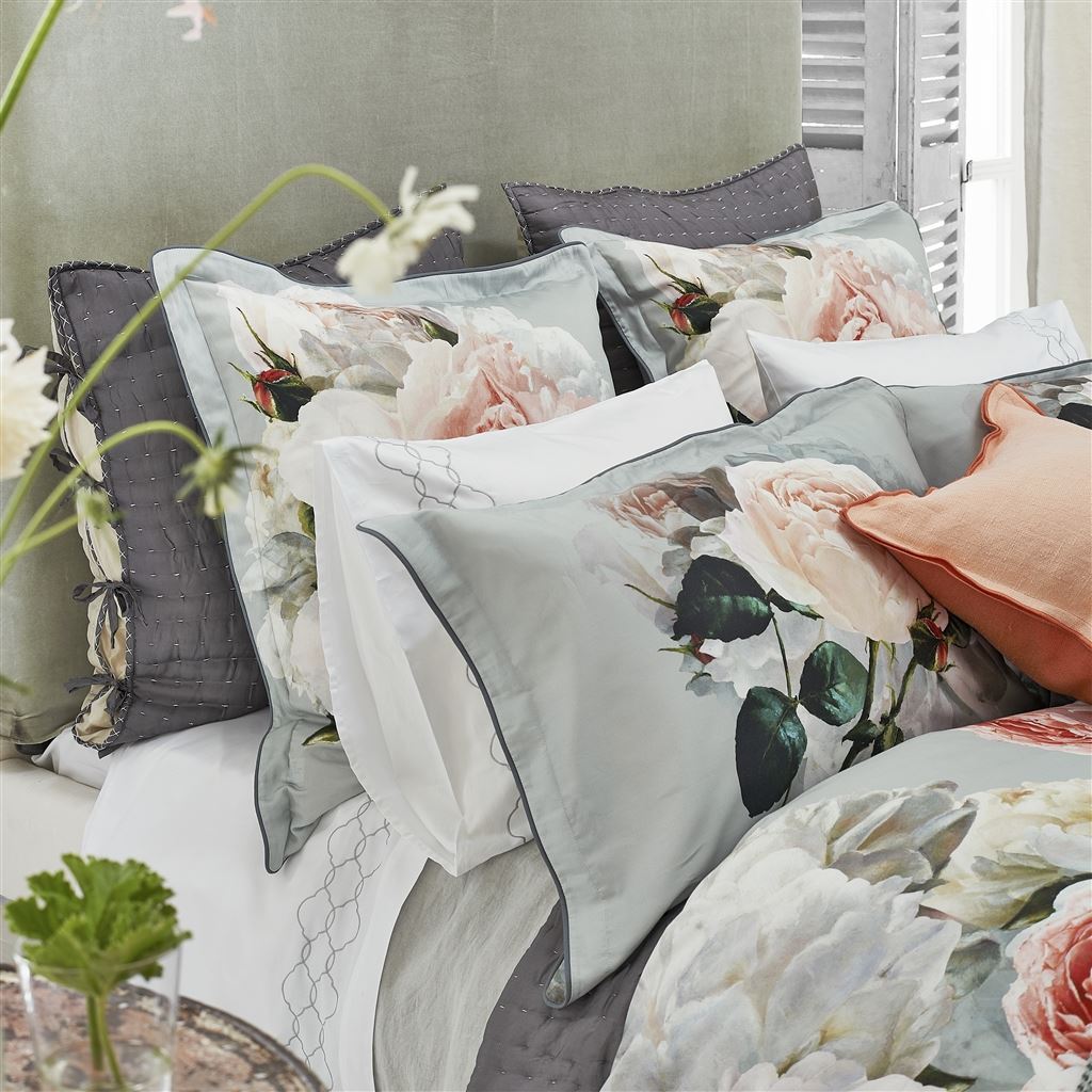 Peonia Grande Zinc Duvet Cover Duvet Covers By Designers Guild