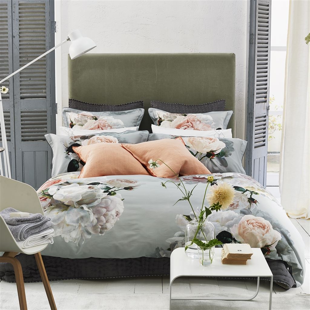 Peonia Grande Zinc Duvet Cover Duvet Covers By Designers Guild