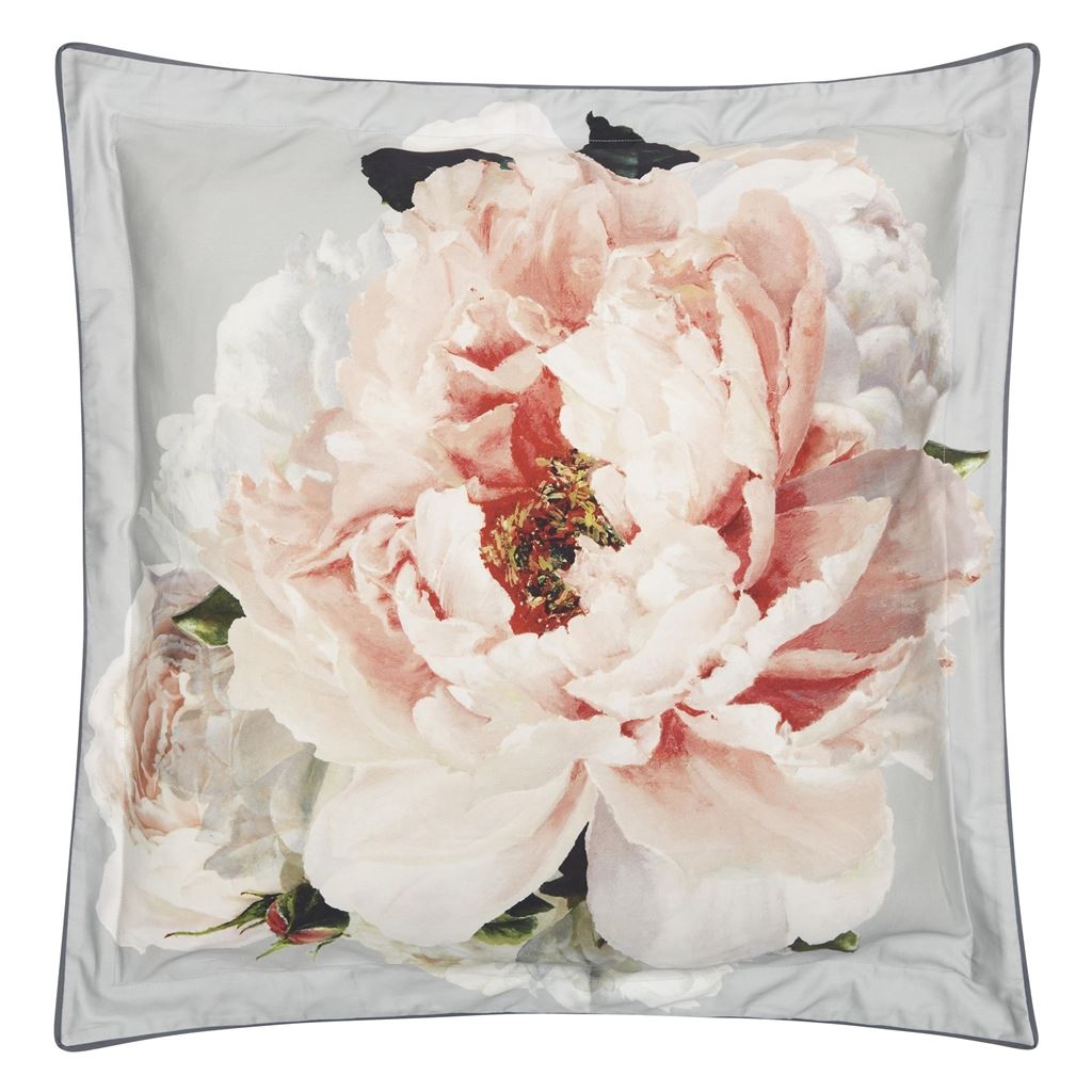 Peonia Grande Zinc Euro Sham Euro Sham By Designers Guild