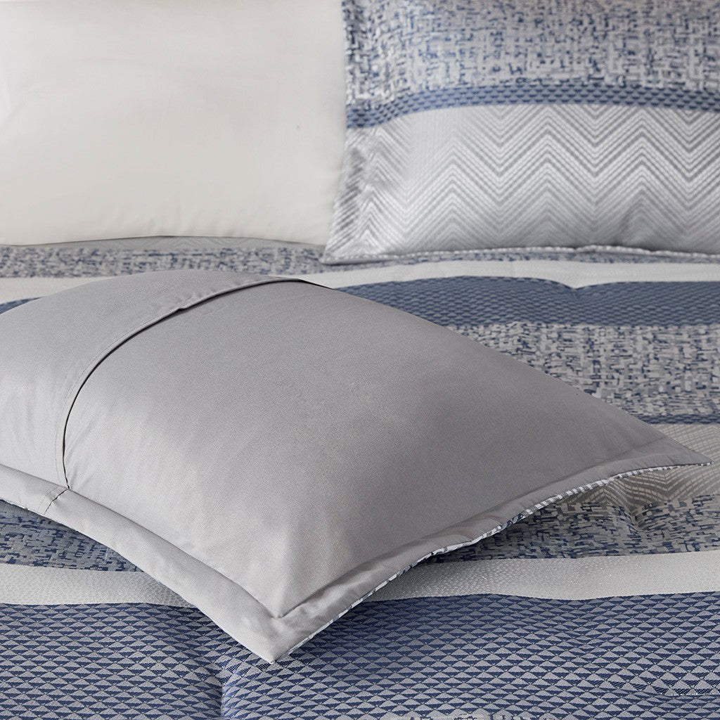 Rhapsody Navy 7-Piece Comforter Set Comforter Sets By JLA HOME/Olliix (E & E Co., Ltd)