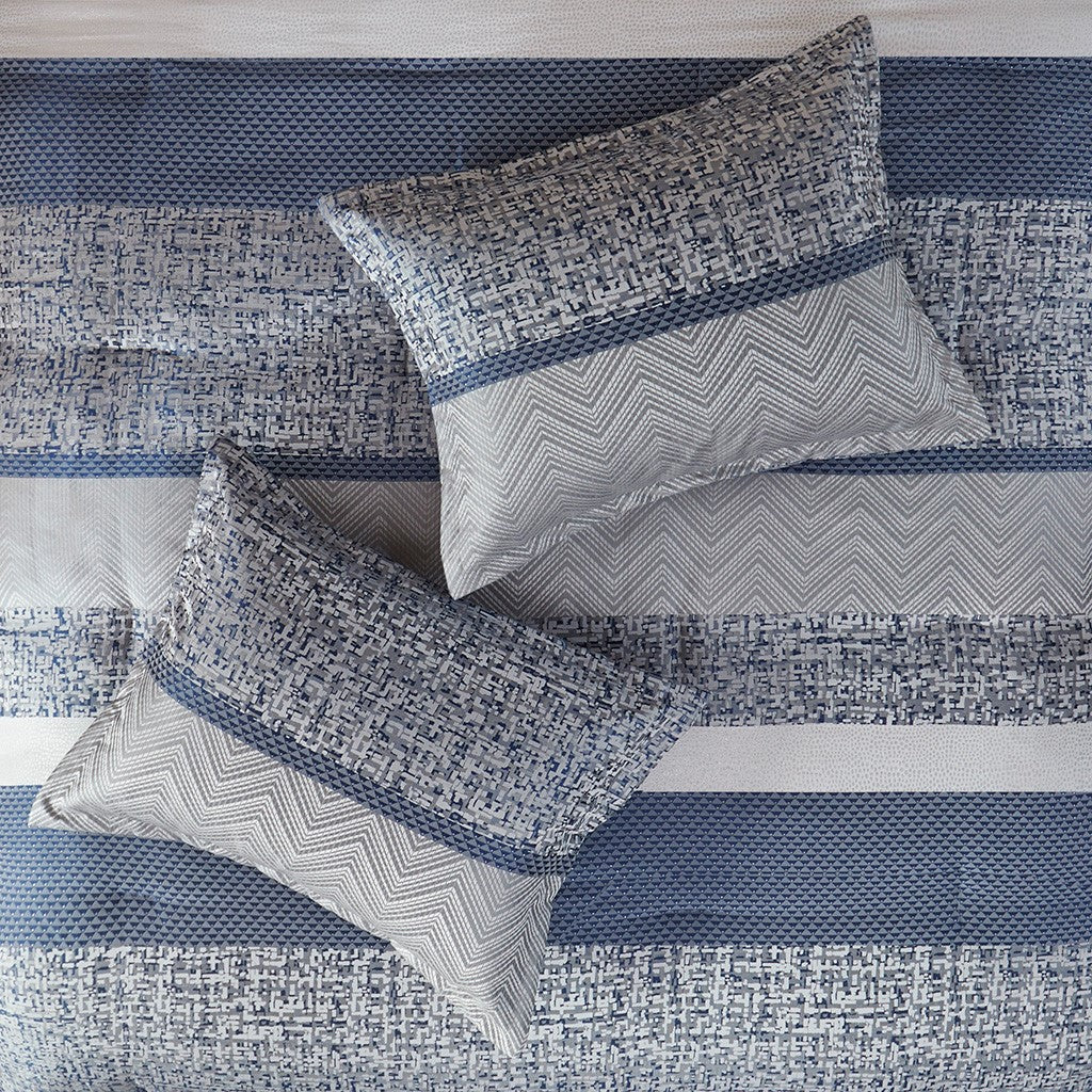 Rhapsody Navy 7-Piece Comforter Set Comforter Sets By JLA HOME/Olliix (E & E Co., Ltd)