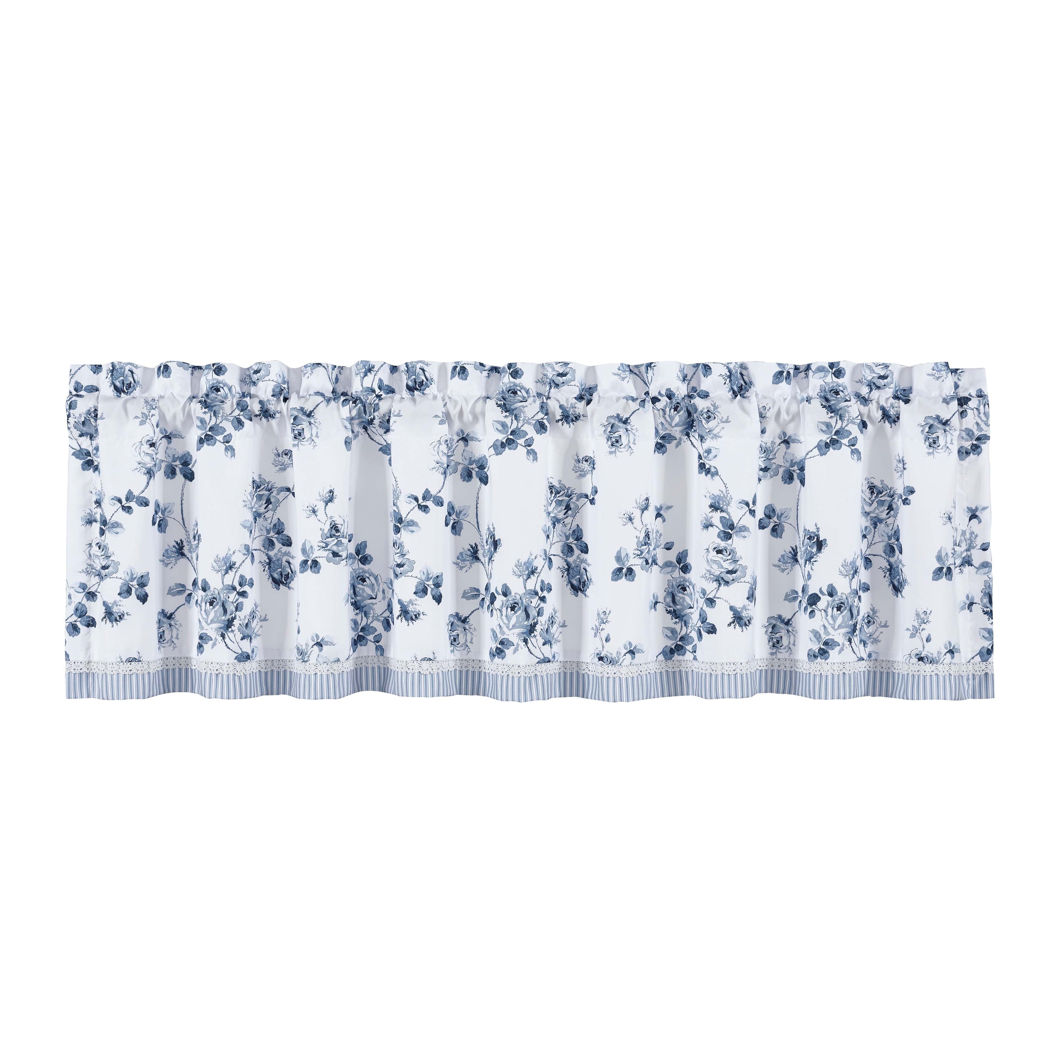 Rialto French Blue Straight Window Valance By J Queen Window Valances By J. Queen New York