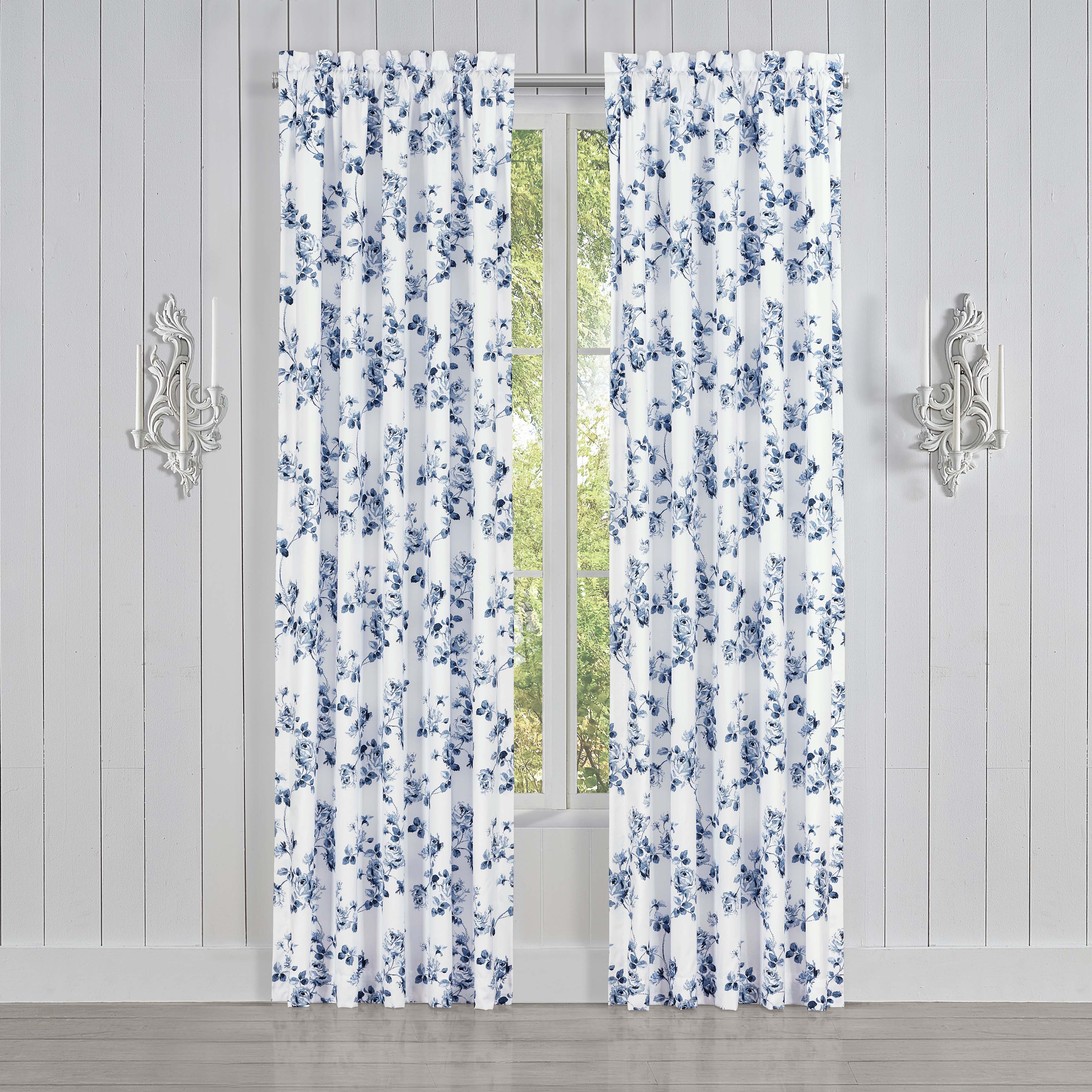 Rialto French Blue Window Panel Pair (Set of 2) Window Panels By J. Queen New York