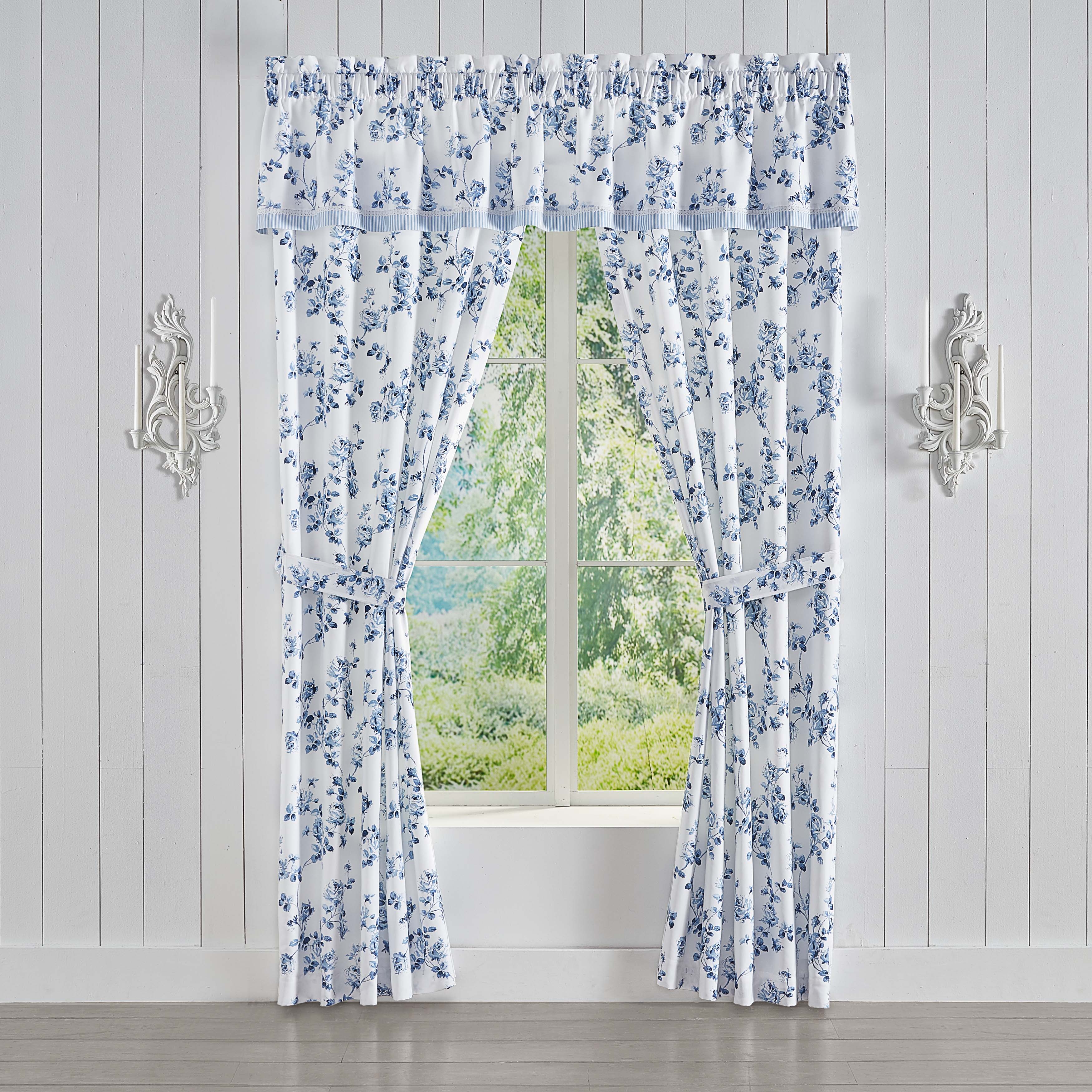 Rialto French Blue Window Panel Pair (Set of 2) Window Panels By J. Queen New York