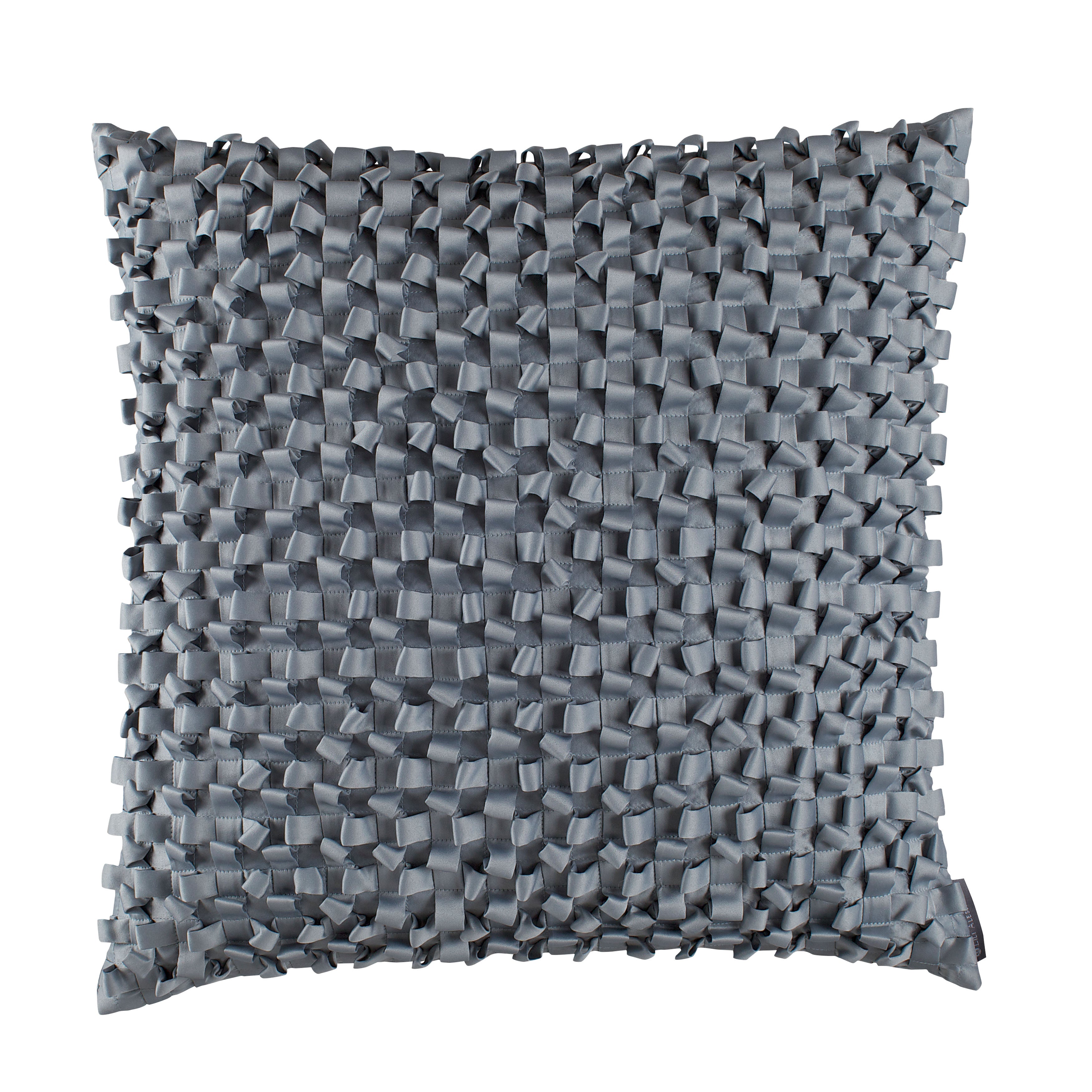 Ribbon Blue S&S Square Pillow Throw Pillows By Lili Alessandra