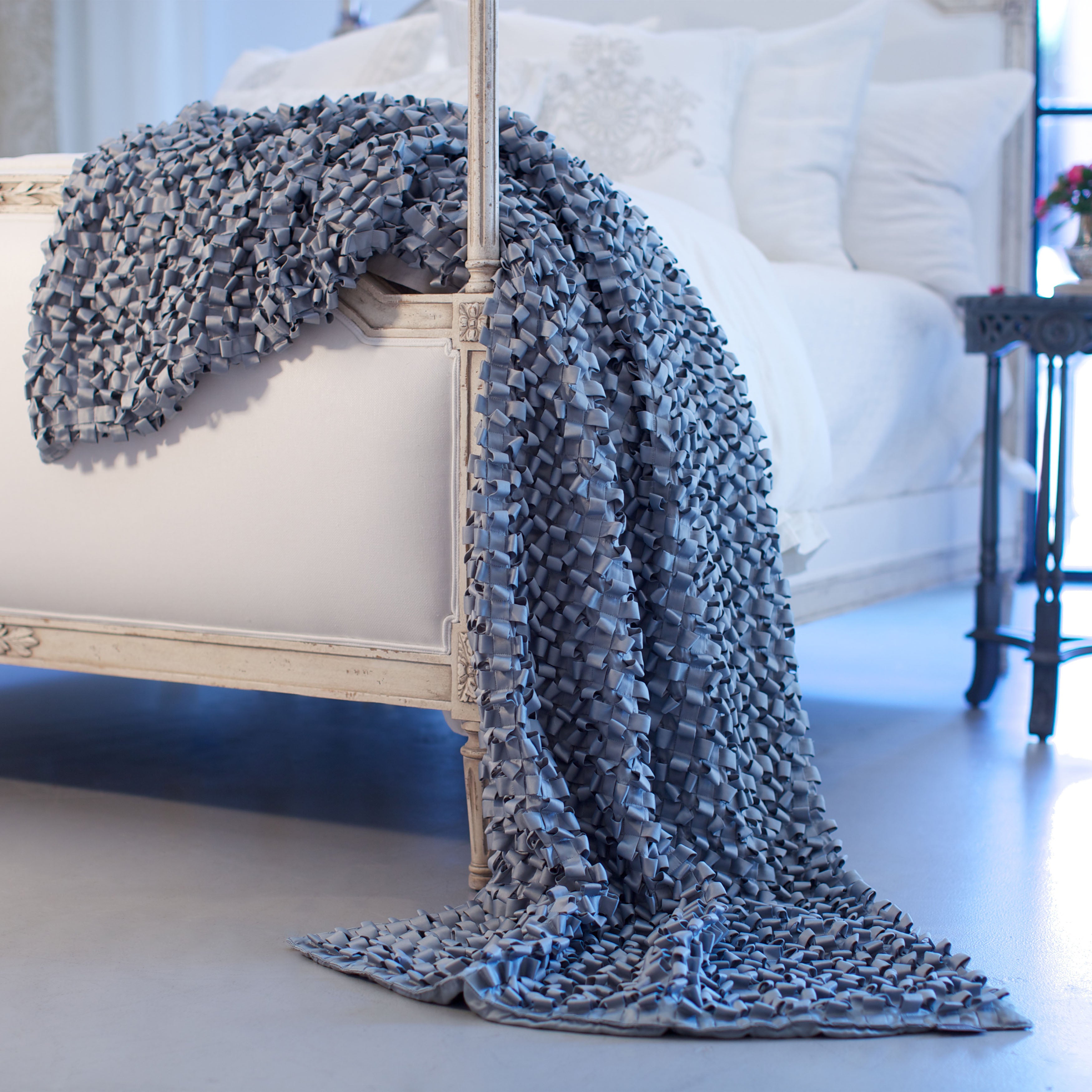 Ribbon Blue S&S Throw Throws By Lili Alessandra