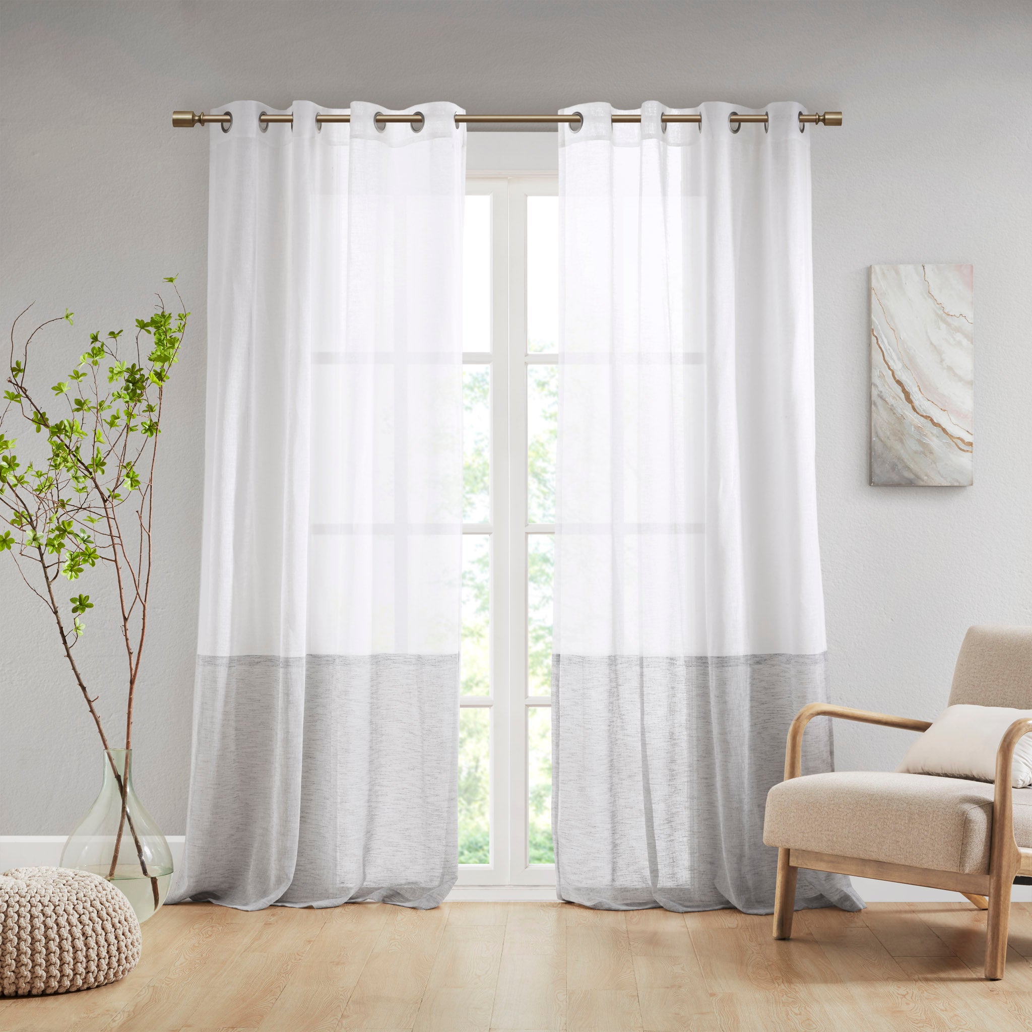 Romo White/Grey Window Panel Window Panels By Croscill Home LLC