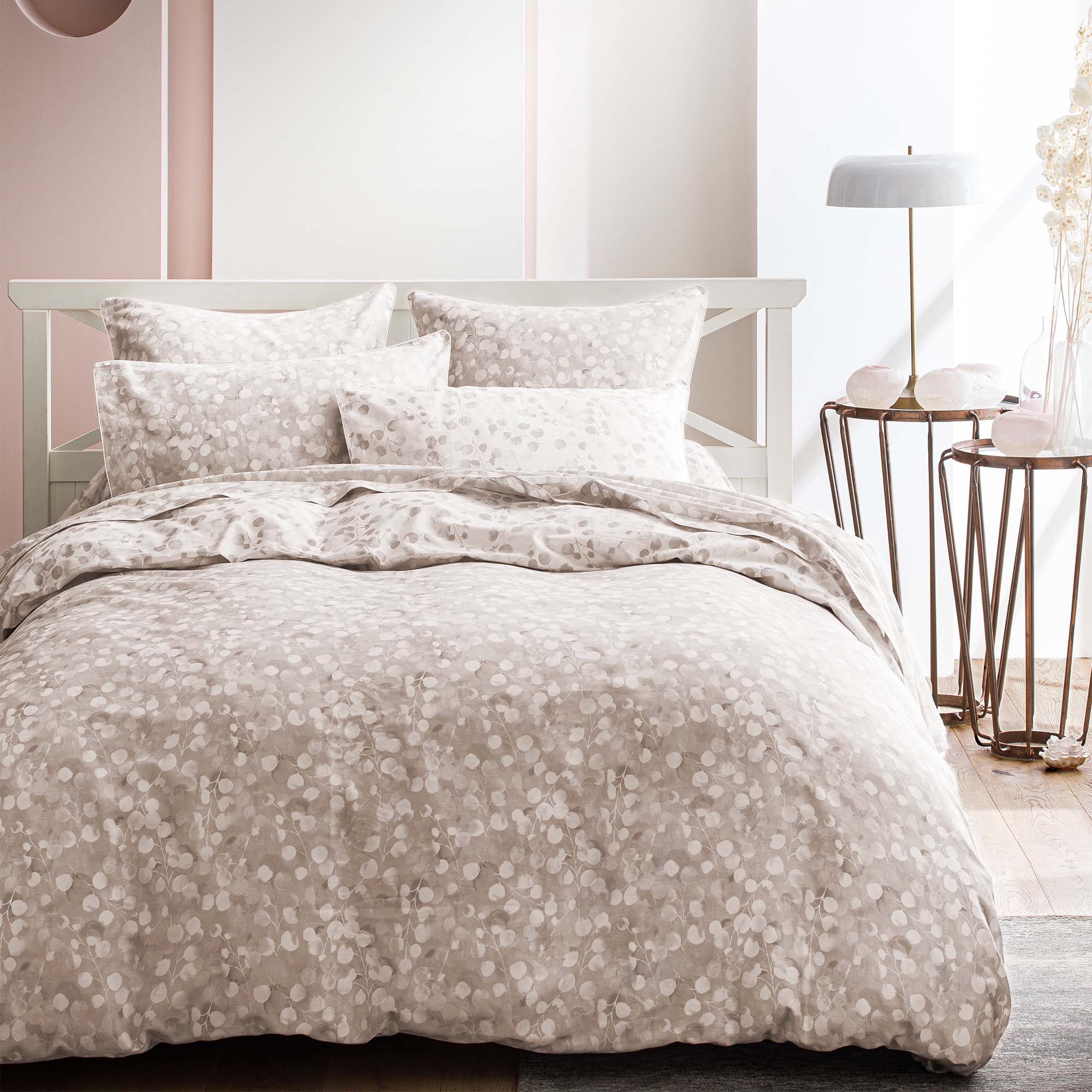 Rosée Beige 300 Thread Count 100% Cotton Sateen Duvet Cover Duvet Covers By Anne de Solène