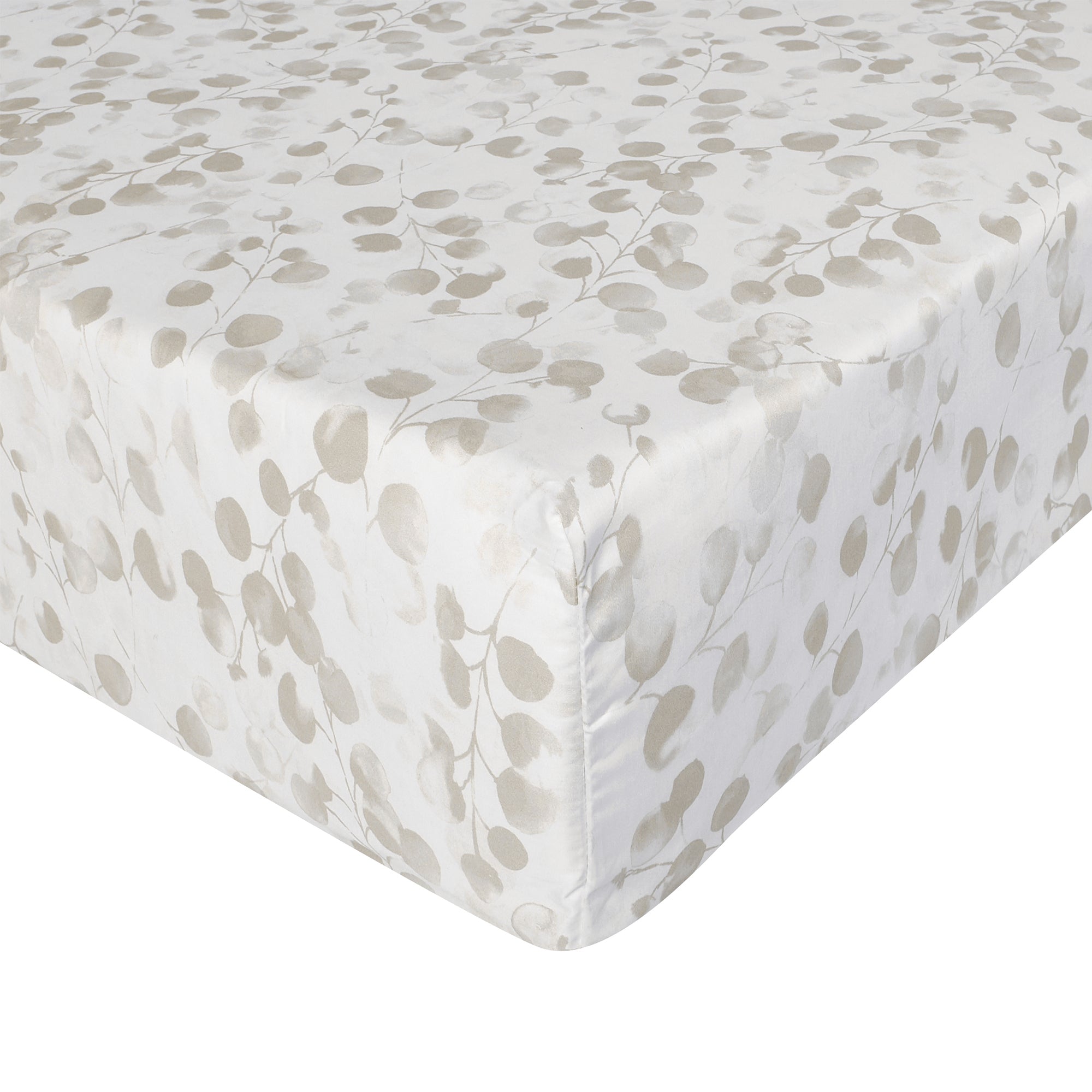 Rosée Beige 300 Thread Count 100% Cotton Sateen Fitted Sheet Fitted Sheet By Anne de Solène