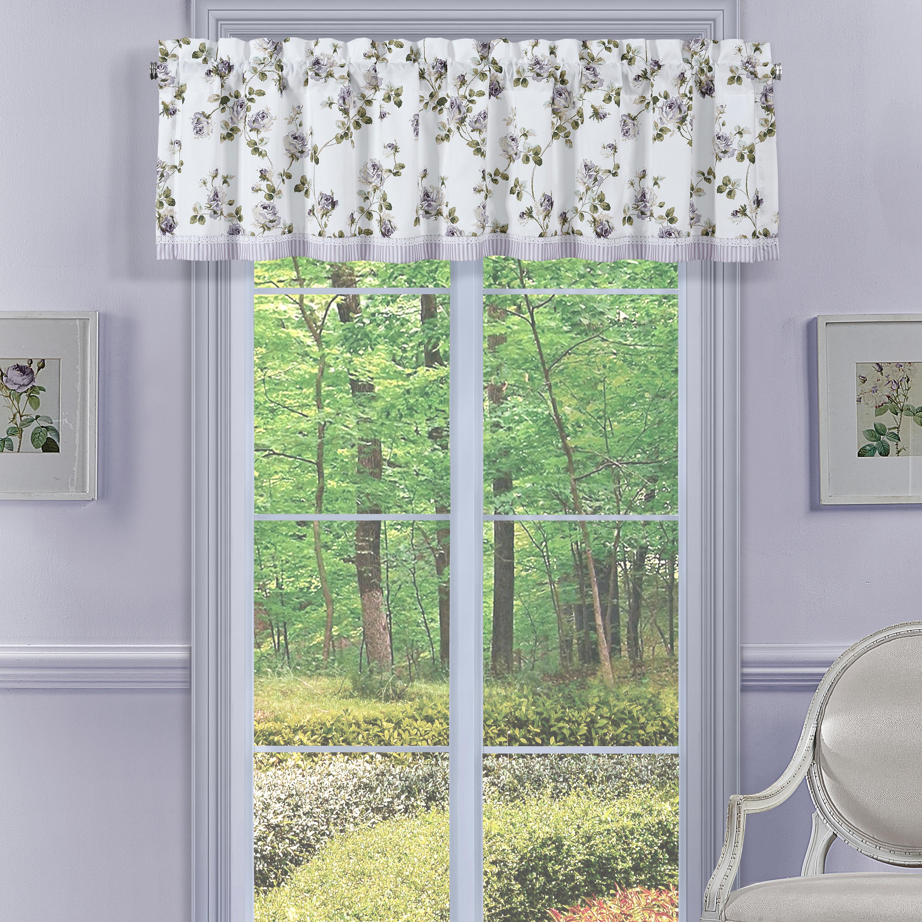 Rosemary Lilac Straight Window Valance By J Queen Window Valances By J. Queen New York