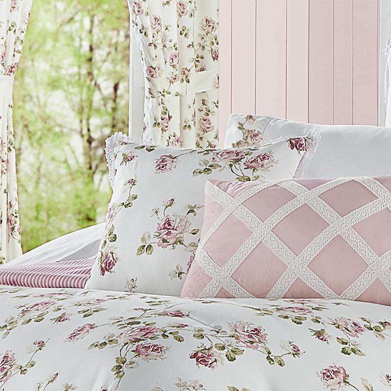 Rosemary Rose Square Decorative Throw Pillow By J Queen Throw Pillows By J. Queen New York