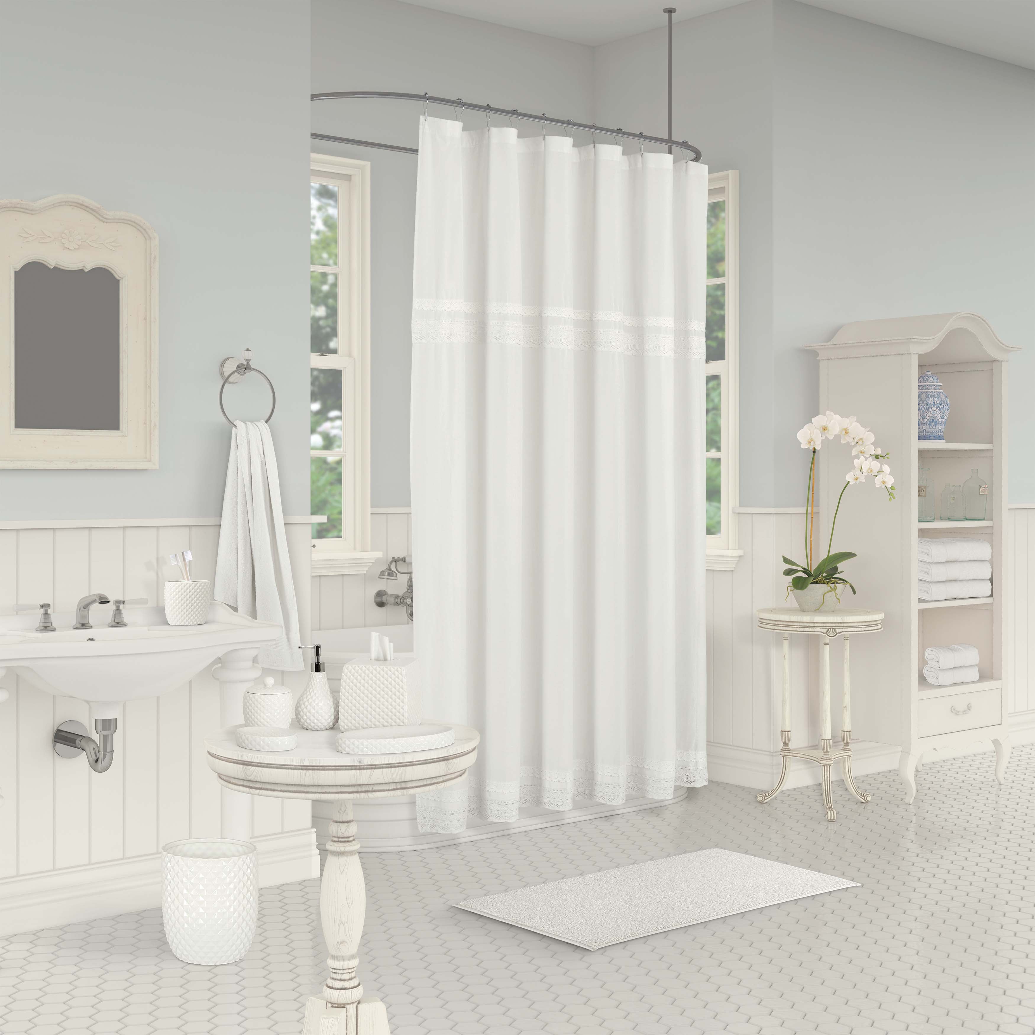 Samantha White Shower Curtain Shower Curtain By J. Queen New York