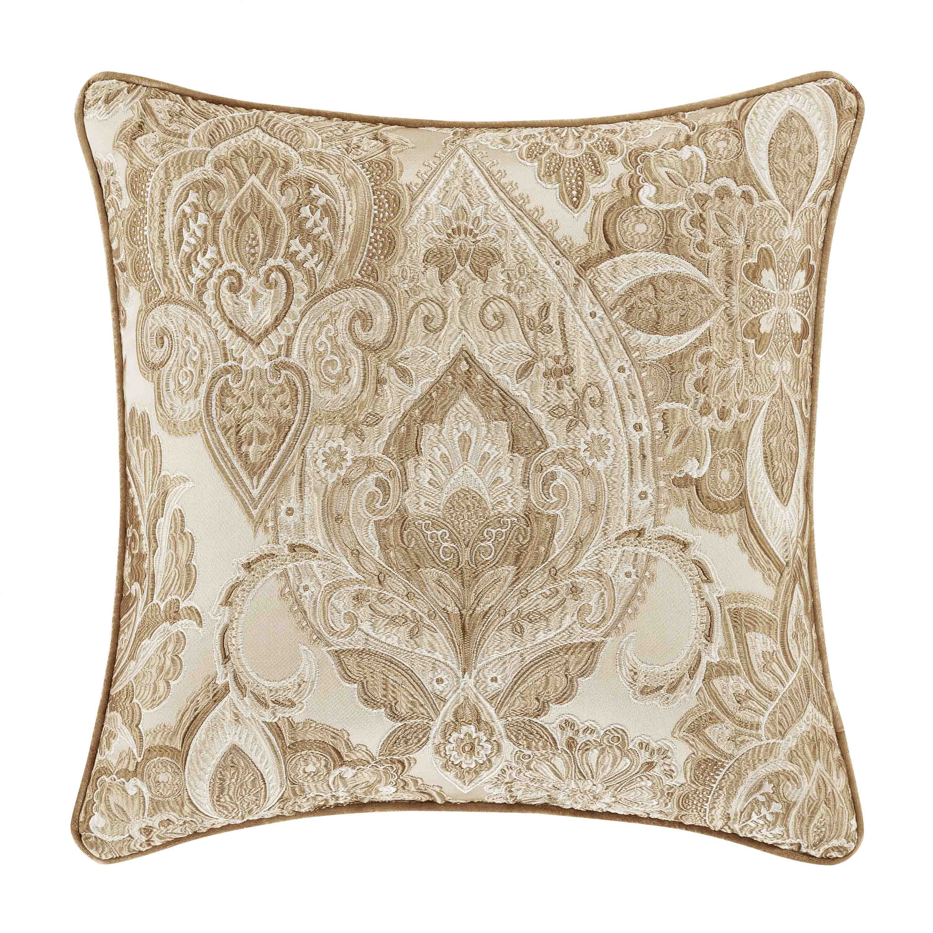 Sandstone Beige Square Decorative Throw Pillow 20" x 20" By J Queen Throw Pillows By J. Queen New York