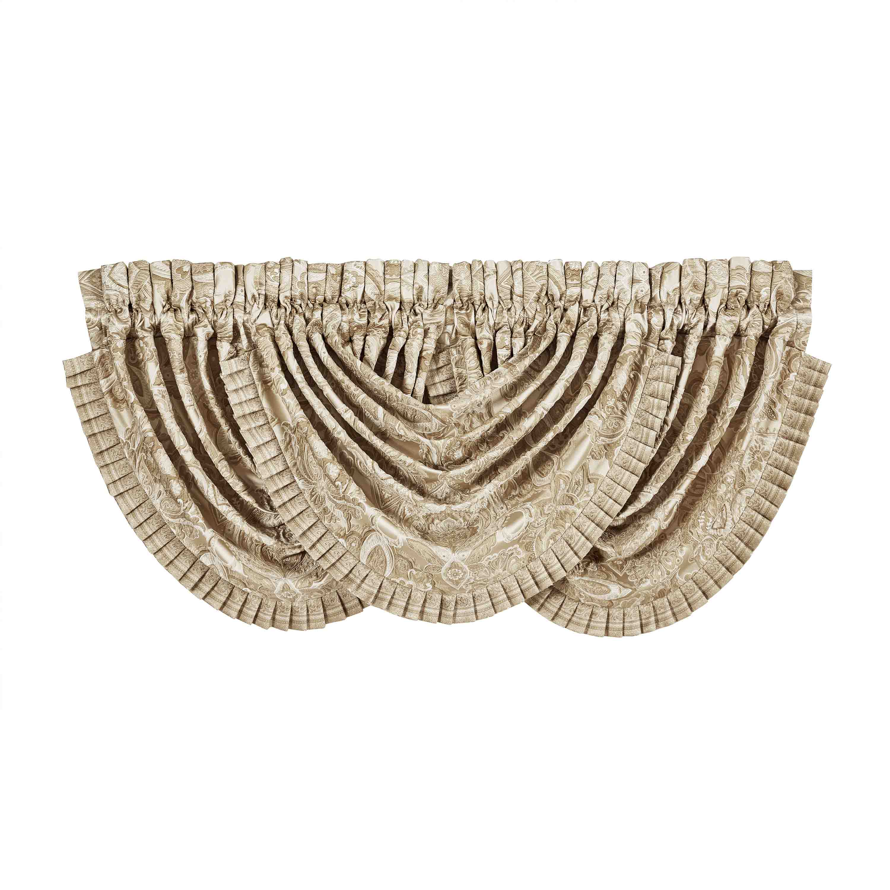 Sandstone Beige Waterfall Window Valance By J Queen Window Valances By J. Queen New York