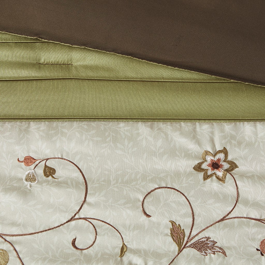 Serene Green 7-Piece Comforter Set Comforter Sets By JLA HOME/Olliix (E & E Co., Ltd)