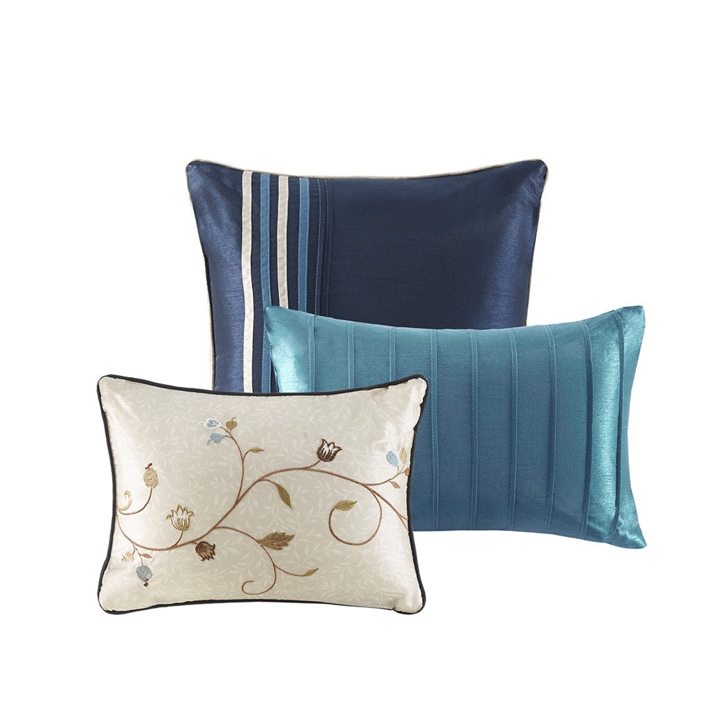 Serene Navy 7-Piece Comforter Set Comforter Sets By JLA HOME/Olliix (E & E Co., Ltd)