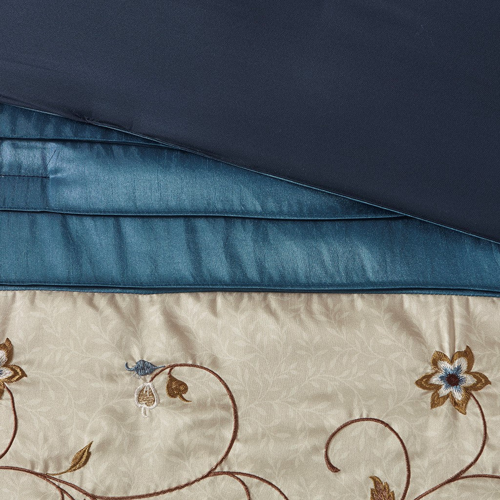 Serene Navy 7-Piece Comforter Set Comforter Sets By JLA HOME/Olliix (E & E Co., Ltd)