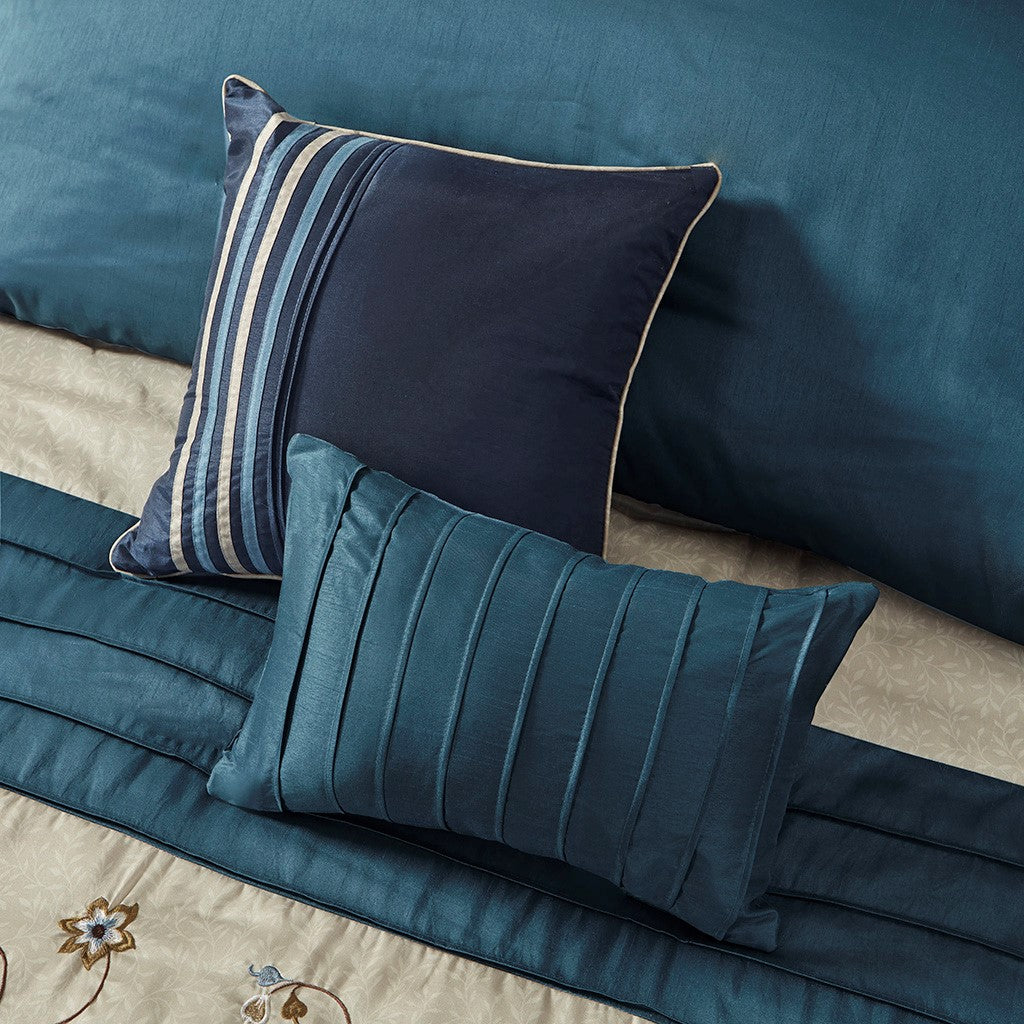 Serene Navy 7-Piece Comforter Set Comforter Sets By JLA HOME/Olliix (E & E Co., Ltd)