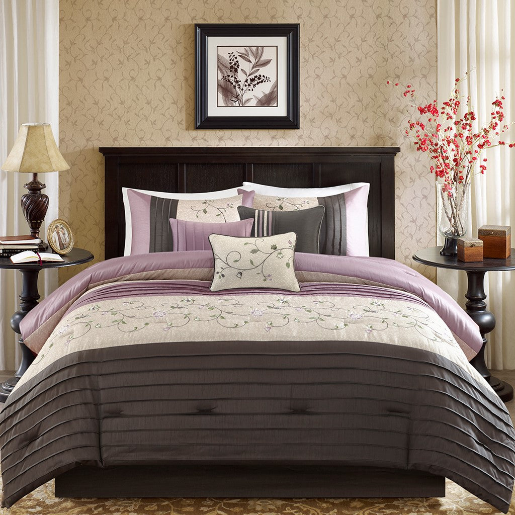 Serene Purple 7-Piece Comforter Set Comforter Sets By JLA HOME/Olliix (E & E Co., Ltd)