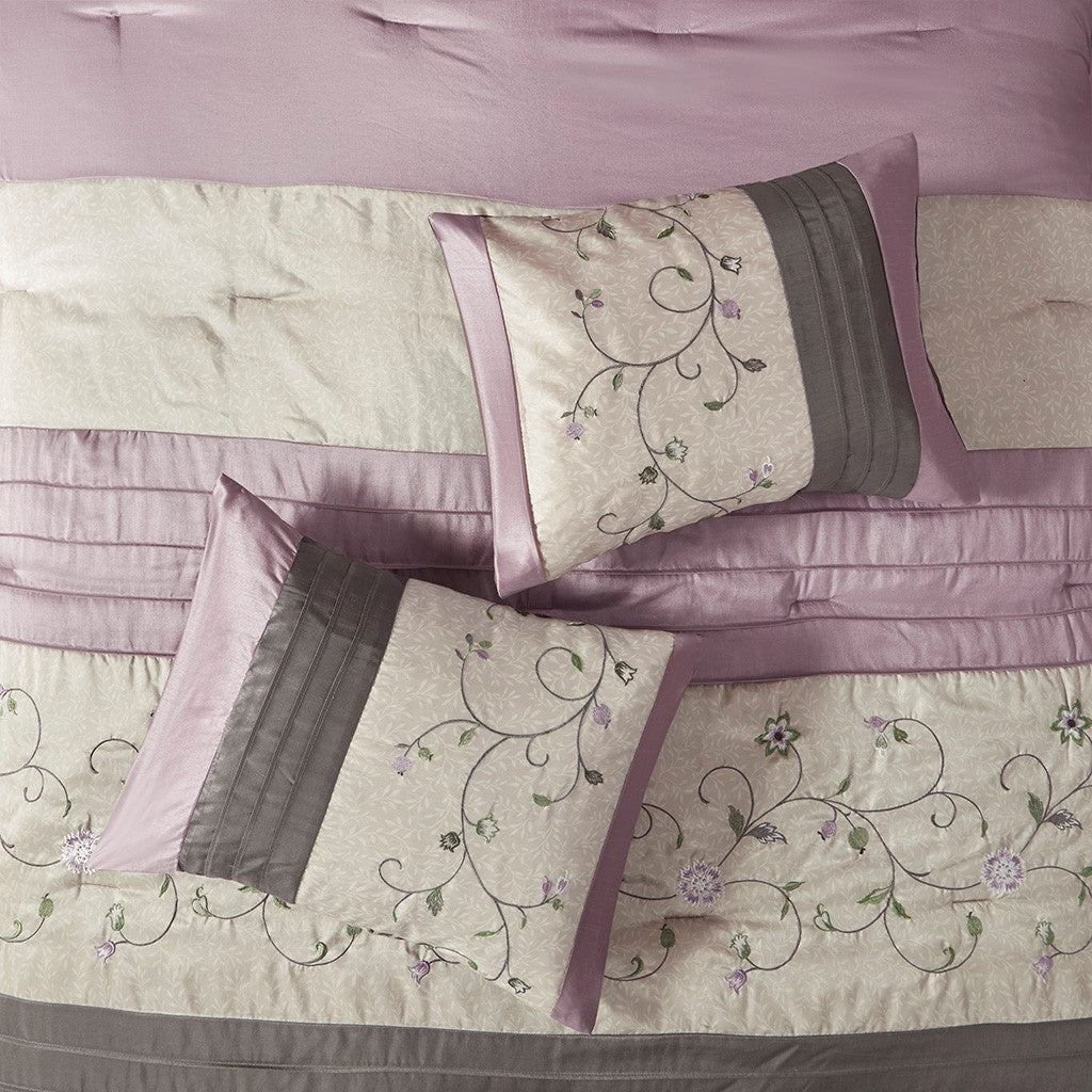 Serene Purple 7-Piece Comforter Set Comforter Sets By JLA HOME/Olliix (E & E Co., Ltd)