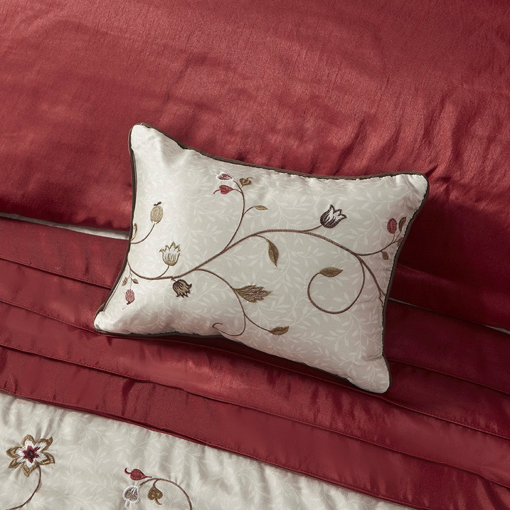 Serene Red 7-Piece Comforter Set Comforter Sets By JLA HOME/Olliix (E & E Co., Ltd)