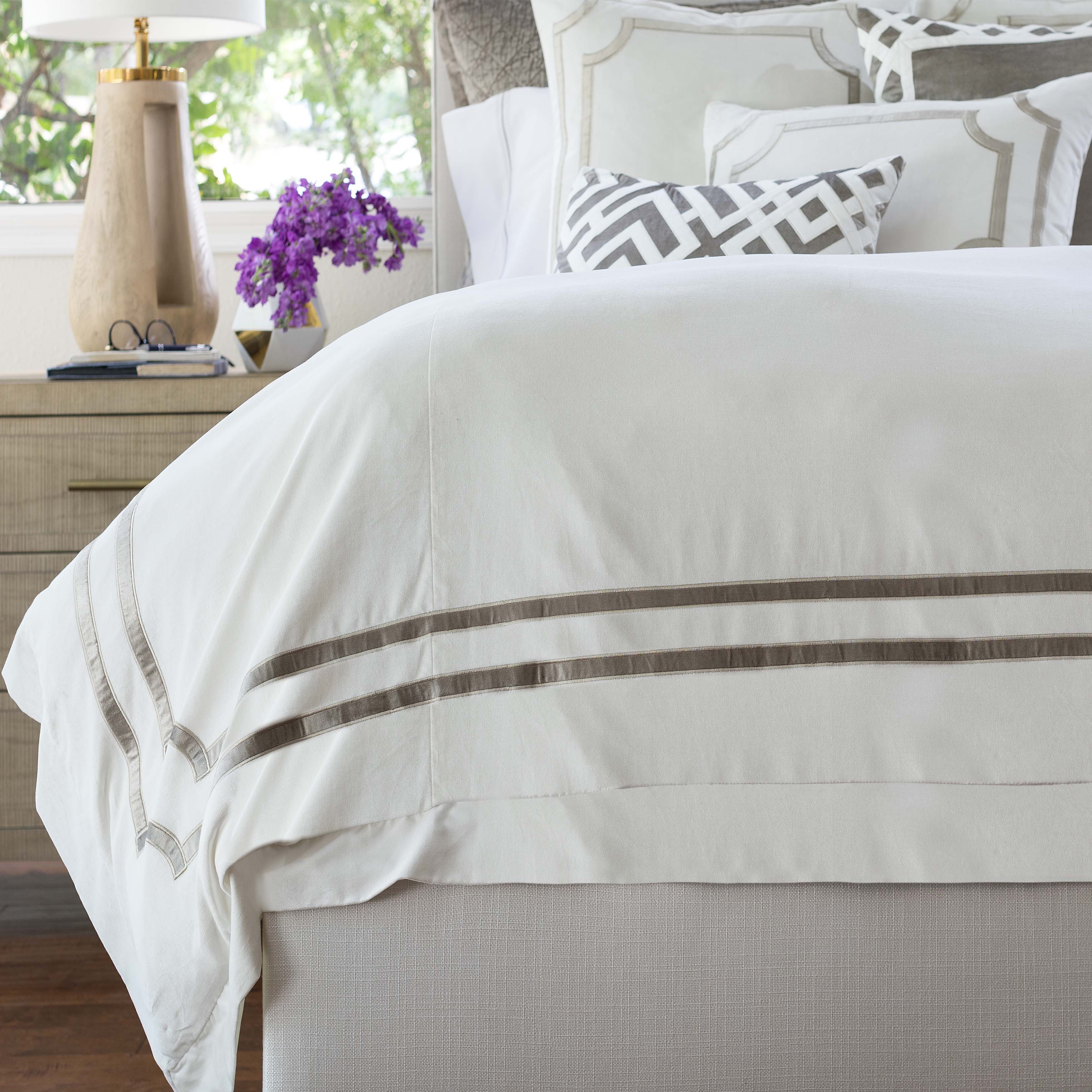 Soho Ivory/Fawn Matte Velvet Duvet Cover Duvet Covers By Lili Alessandra
