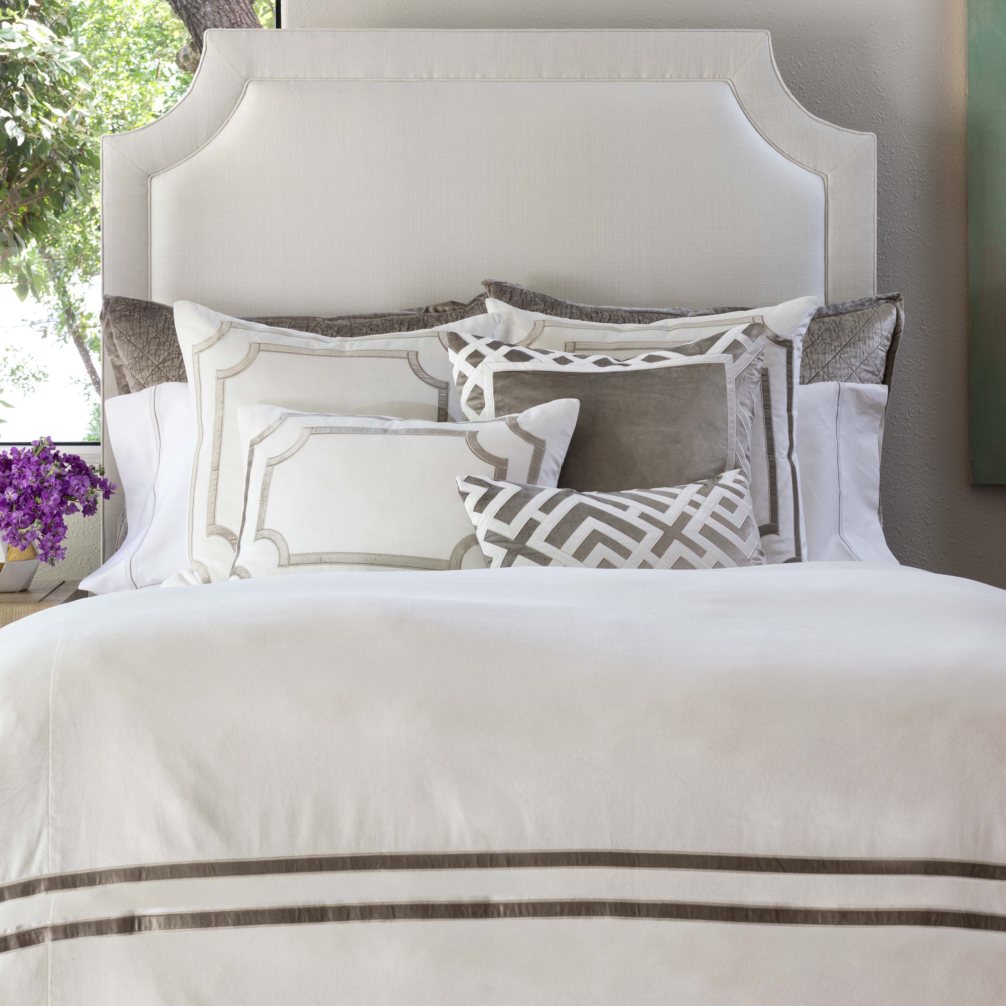 Soho Ivory/Fawn Matte Velvet Duvet Cover Duvet Covers By Lili Alessandra