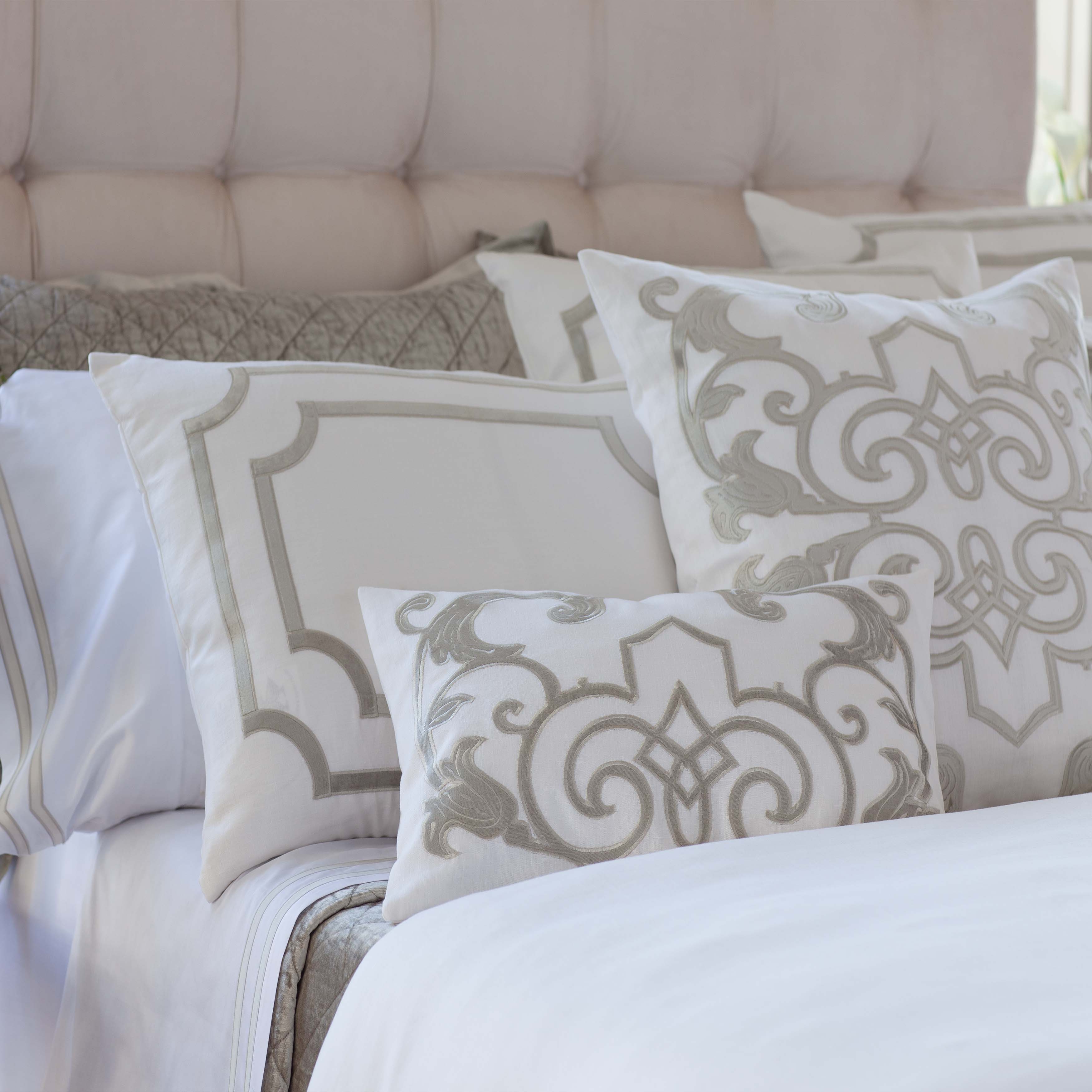 Soho White Linen Ice Silver Velvet Duvet Cover Duvet Covers By Lili Alessandra