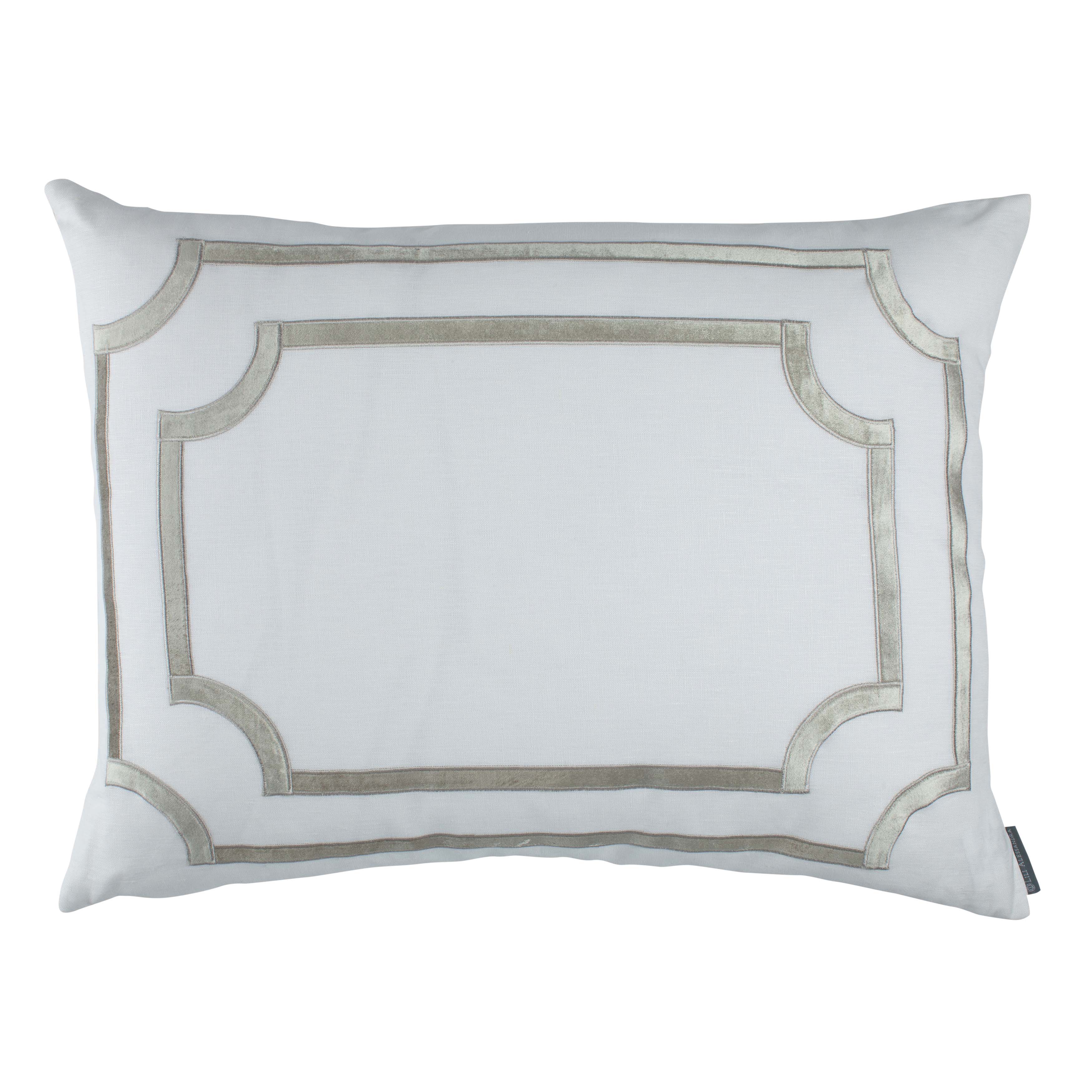 Soho White Linen Ice Silver Velvet Decorative Throw Pillow Throw Pillows By Lili Alessandra