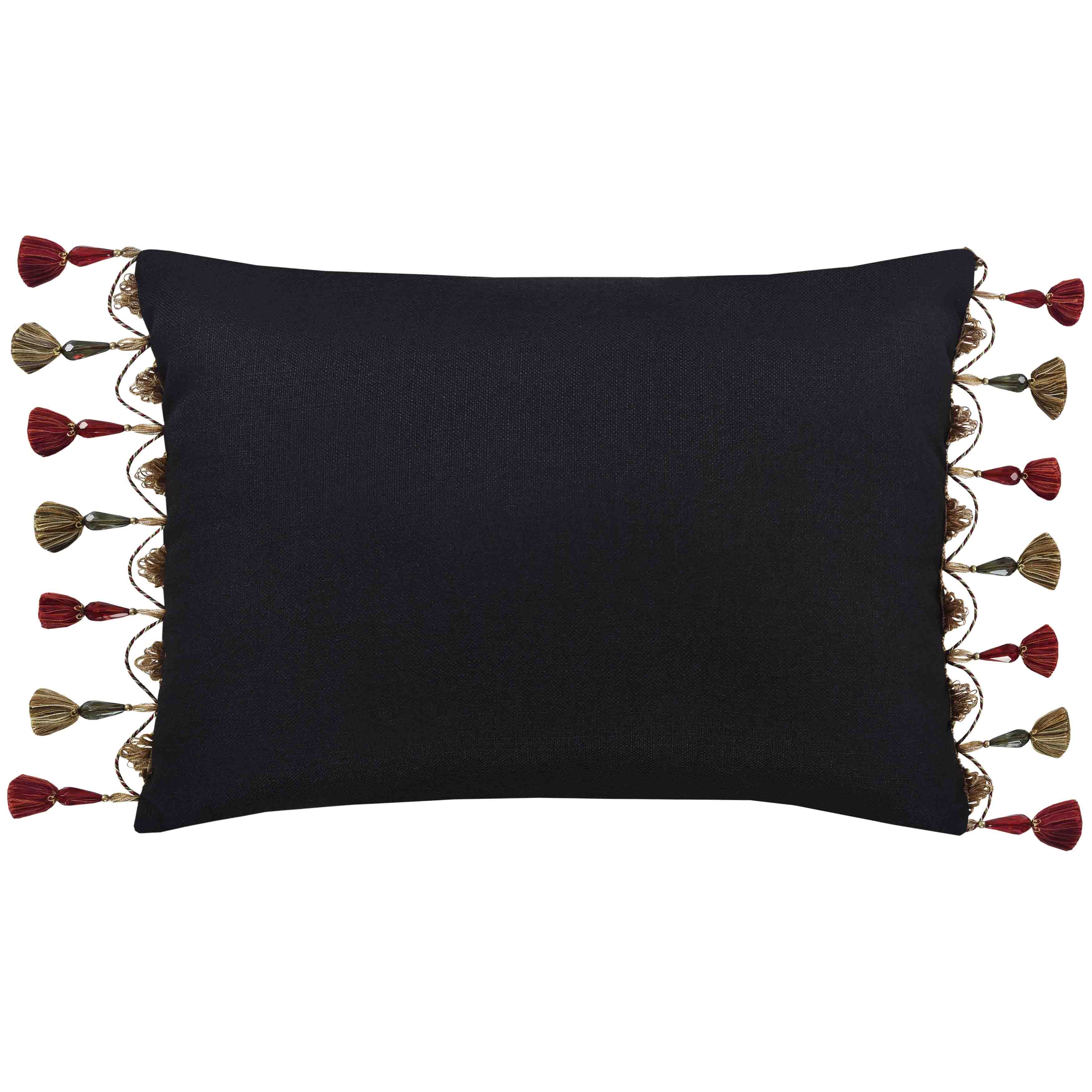 Stefania Black Boudoir Decorative Throw Pillow 21" x 15" - Final Sale Throw Pillows By J. Queen New York