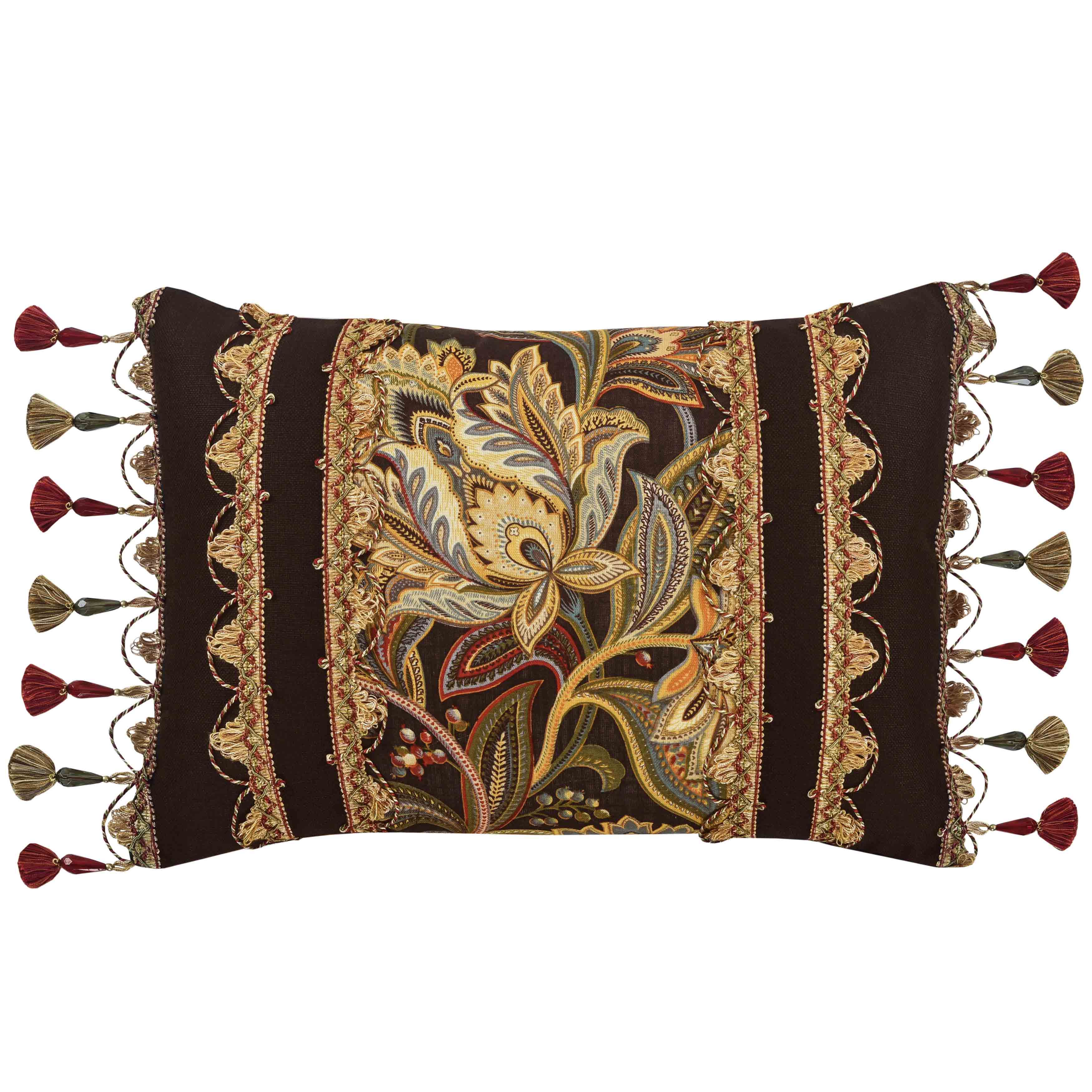 Stefania Black Boudoir Decorative Throw Pillow 21" x 15" - Final Sale Throw Pillows By J. Queen New York