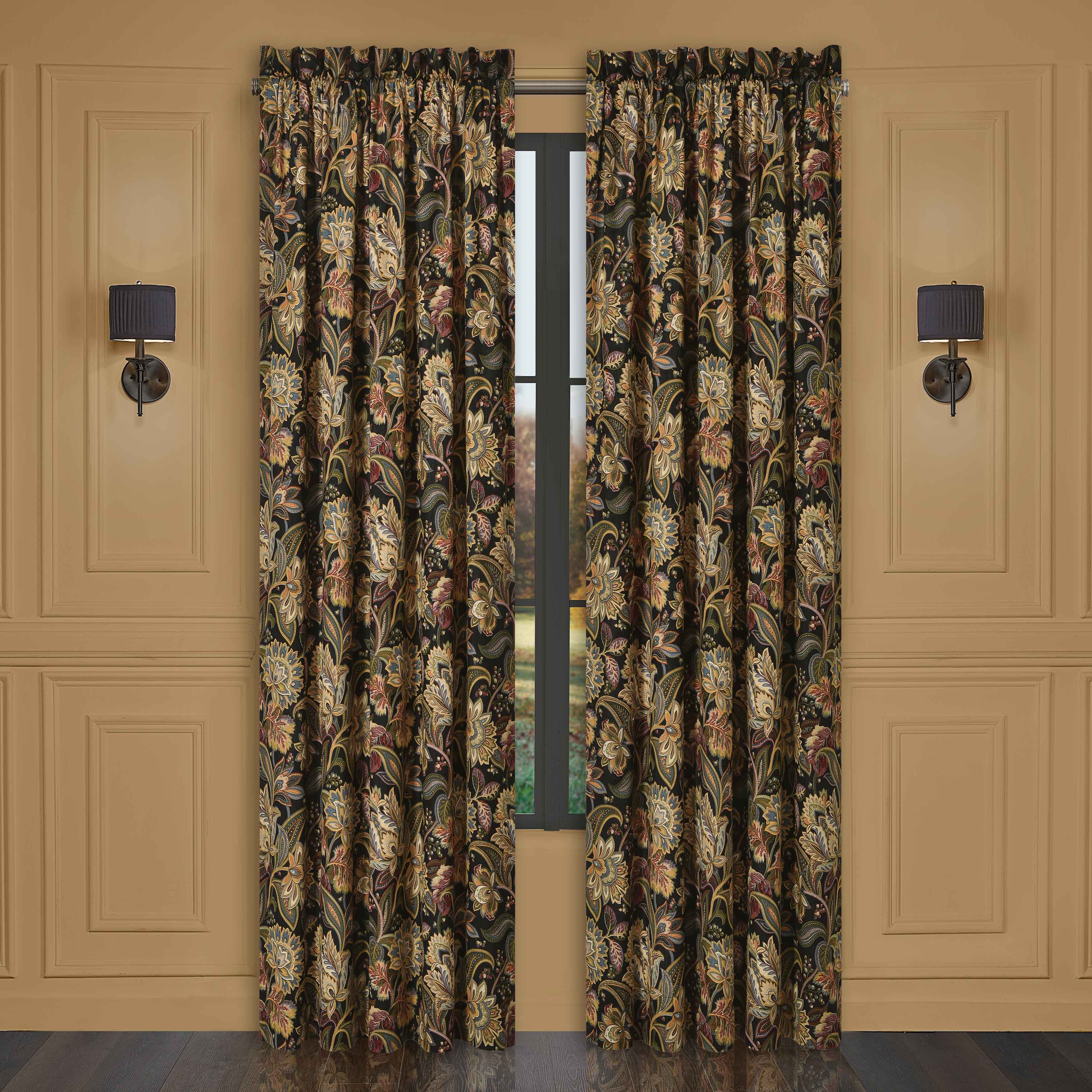 Stefania Black Window Panel Pair (Set of 2) - Final Sale Window Panels By J. Queen New York
