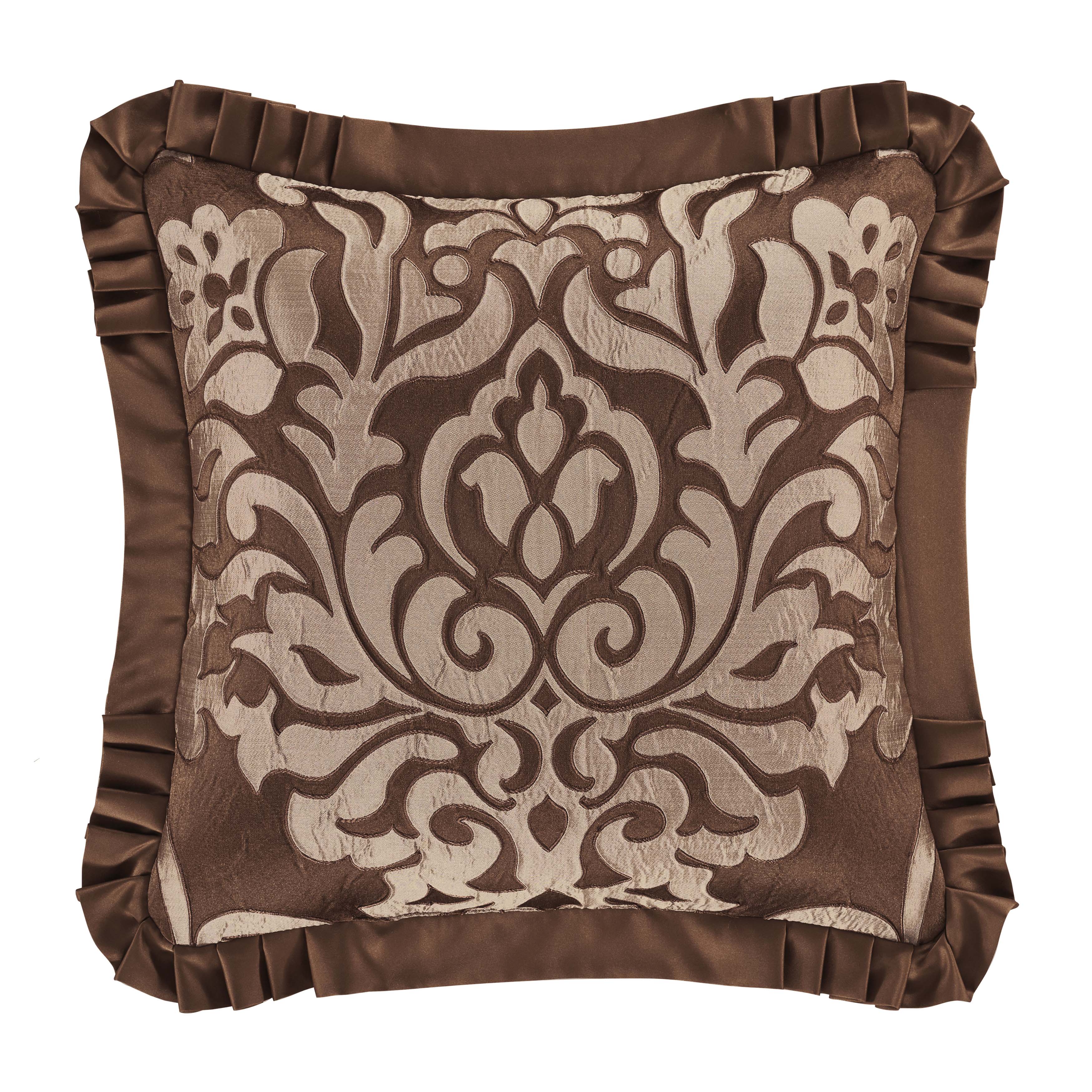 Surano Copper Embellished Square Decorative Throw Pillow 20" x 20" By J Queen Throw Pillows By J. Queen New York