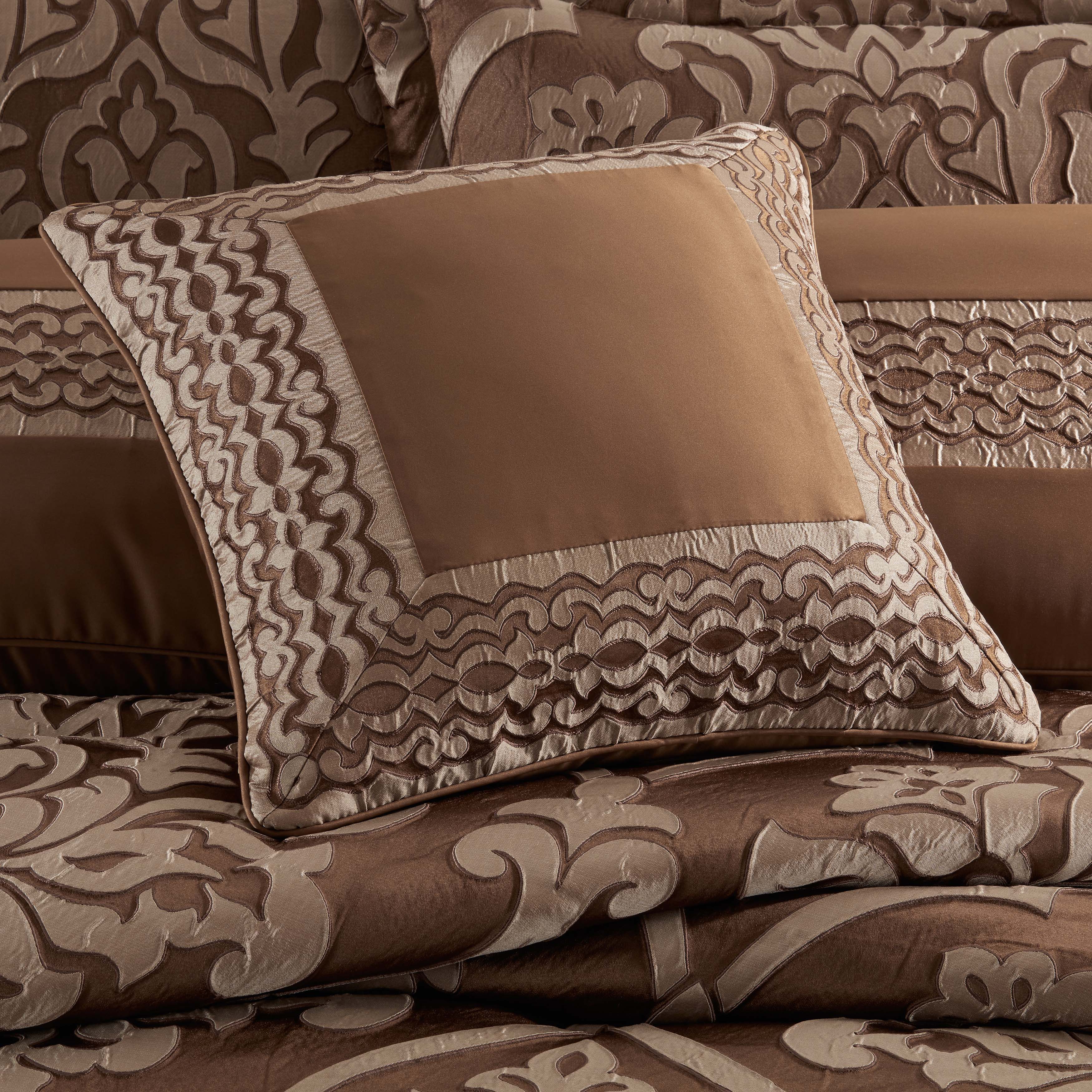Surano Copper Square Decorative Throw Pillow 20" x 20" By J Queen Throw Pillows By J. Queen New York