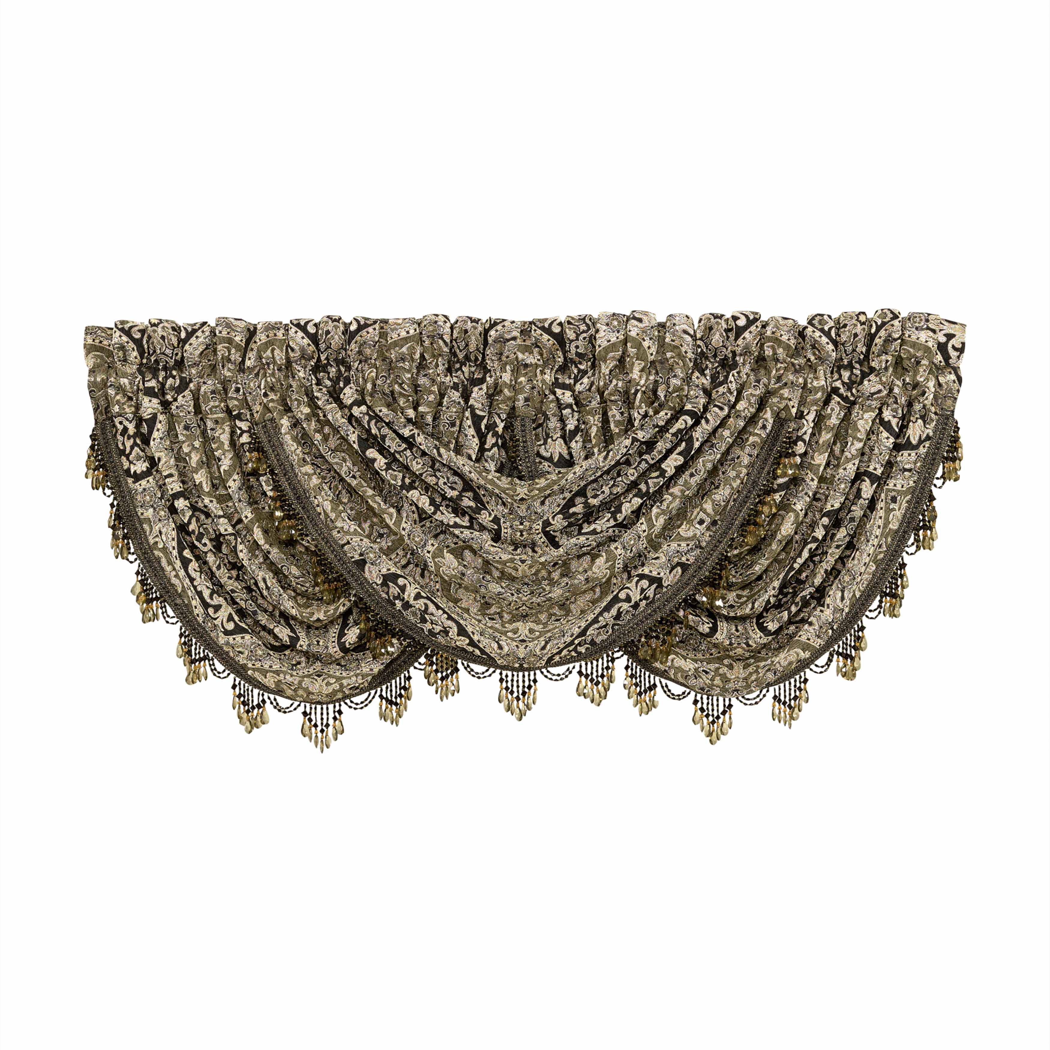 Terra Green Waterfall Window Valance - Final Sale Window Valances By Latest-bedding