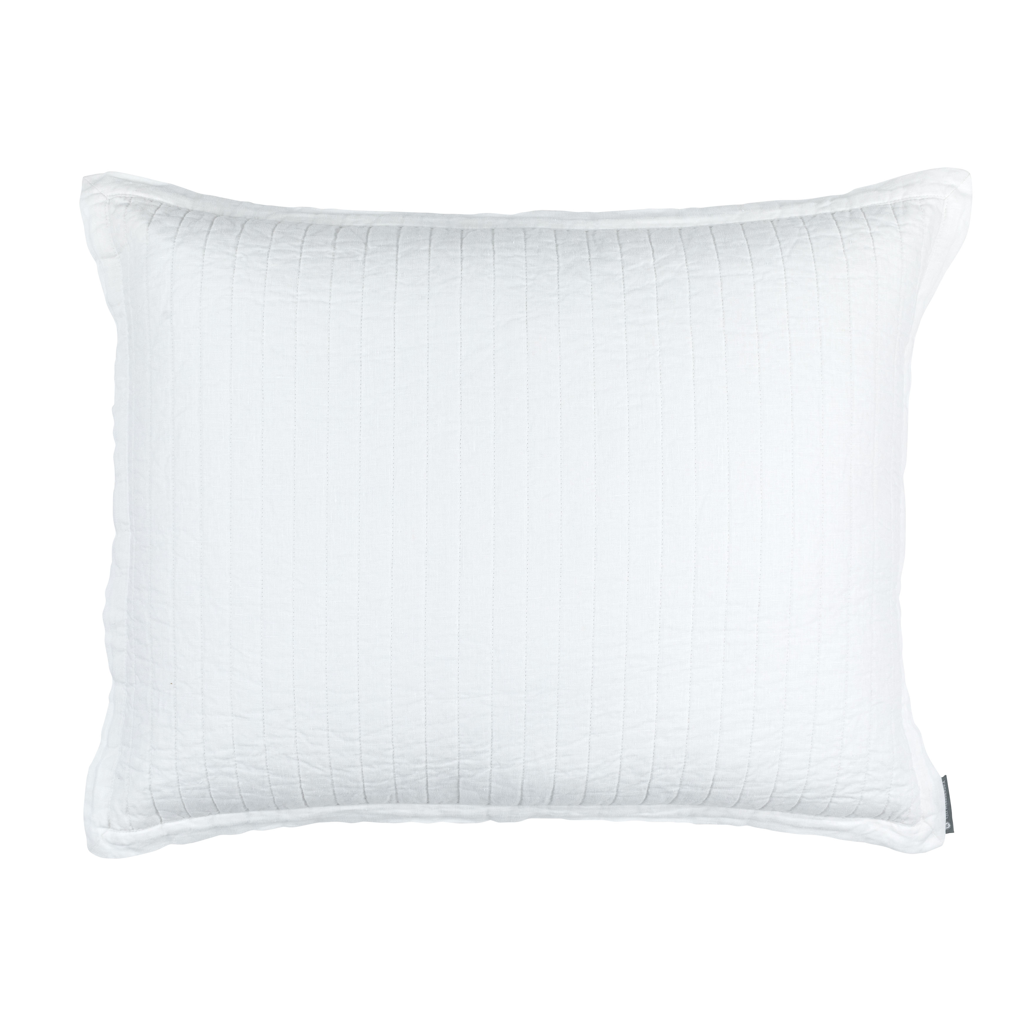 Tessa White Linen Quilted Pillow Throw Pillows By Lili Alessandra