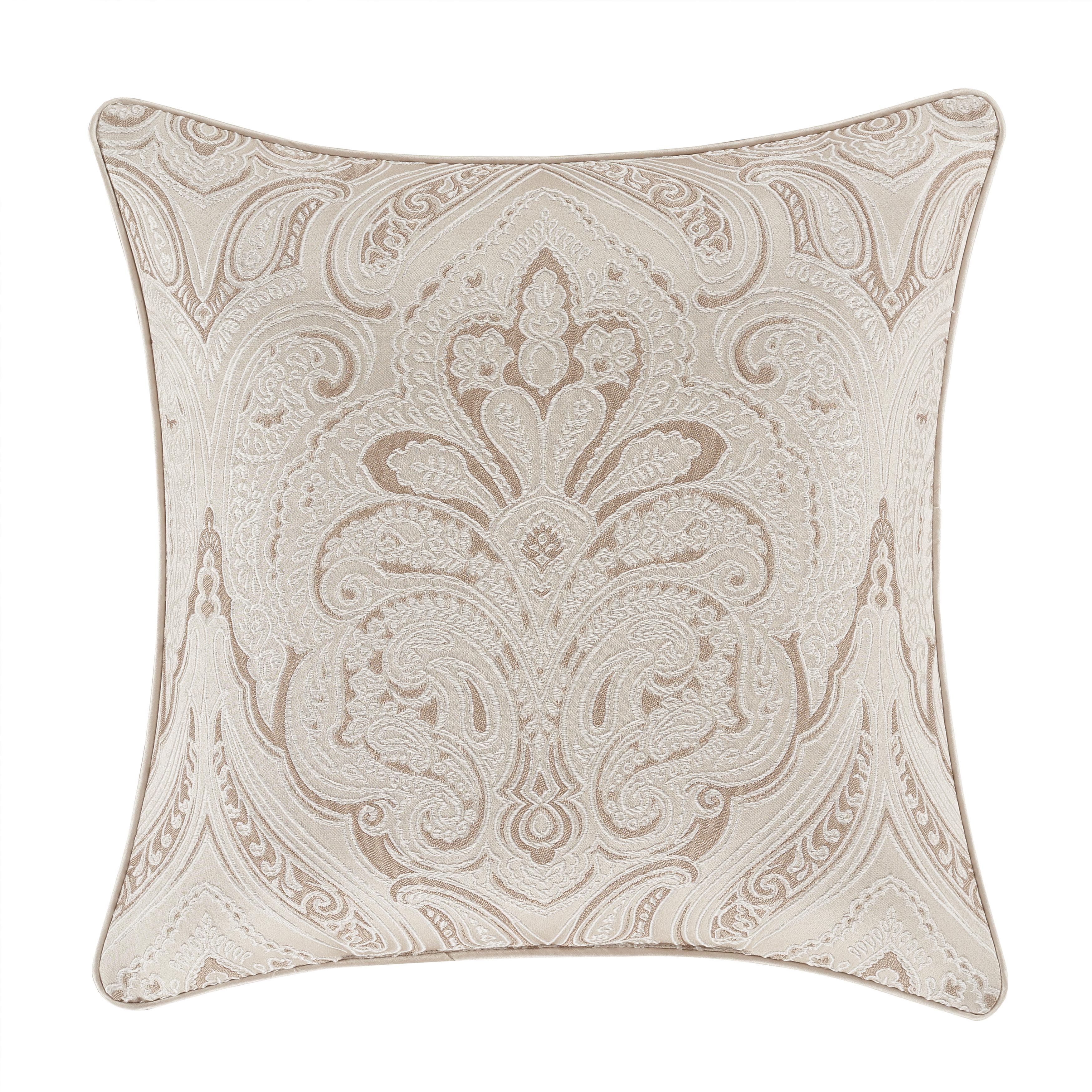 Trinity Champagne Square Decorative Throw Pillow 20" x 20" By J Queen Throw Pillows By J. Queen New York