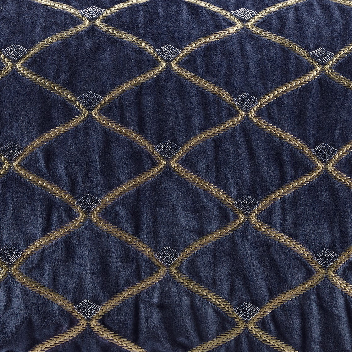 Valentina Navy Boudoir Decorative Throw Pillow 22" x 15" Throw Pillows By Croscill Home LLC