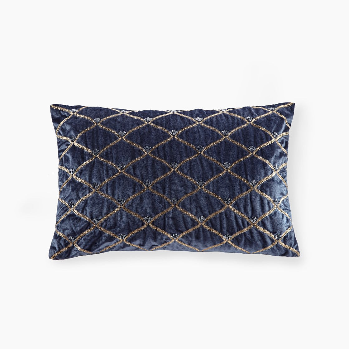 Valentina Navy Boudoir Decorative Throw Pillow 22" x 15" Throw Pillows By Croscill Home LLC