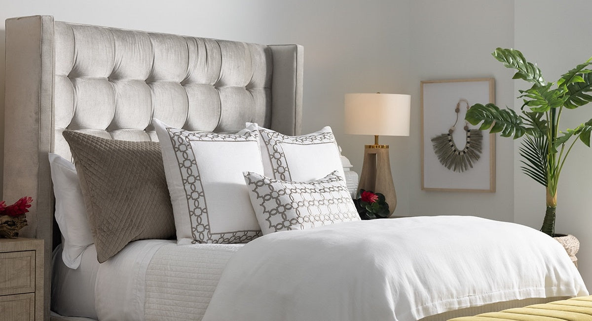 Valentina & Lynx Buff Bloom White Linen Duvet Cover Duvet Covers By Lili Alessandra