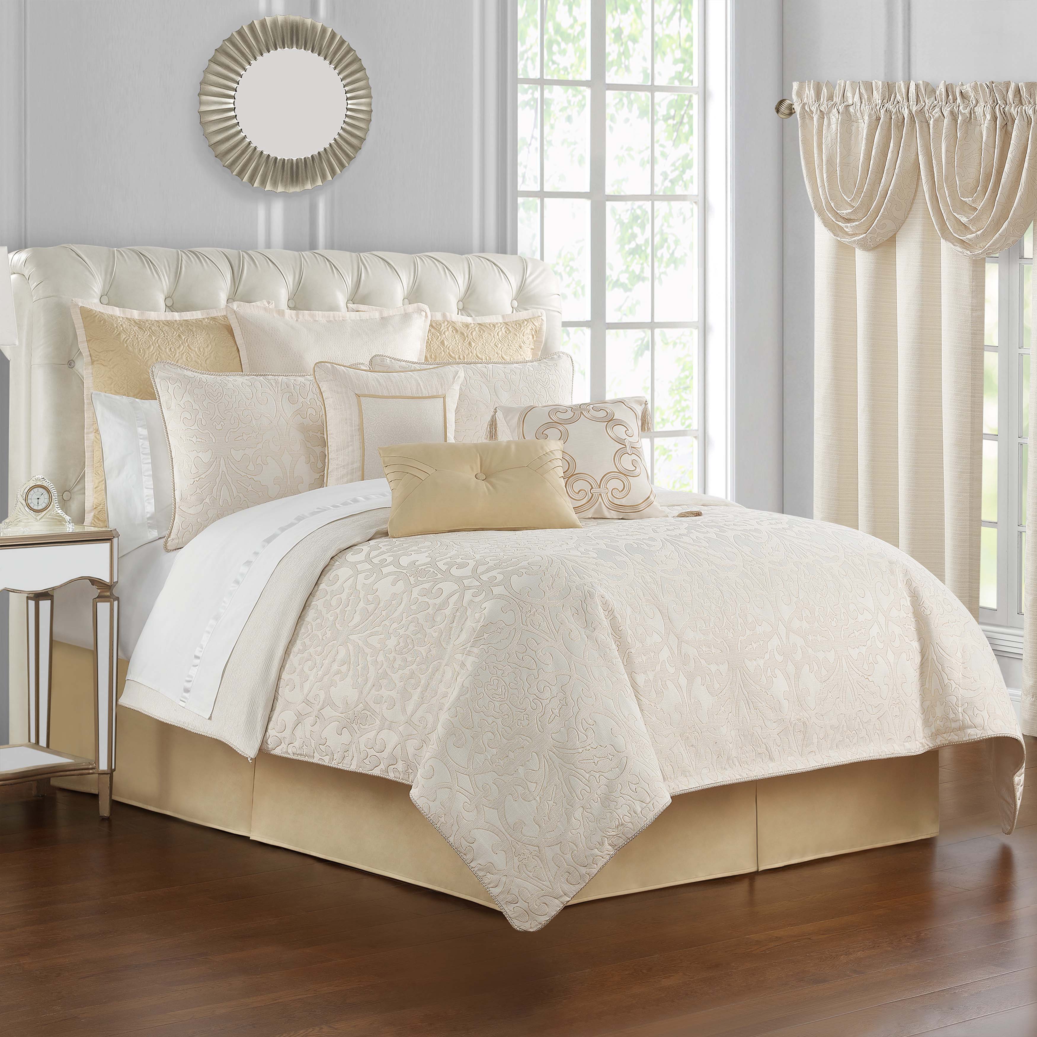 Waterford Valetta Ivory 6-Piece Comforter Set in King- Final Sale Comforter Sets By US Office - Latest-bedding