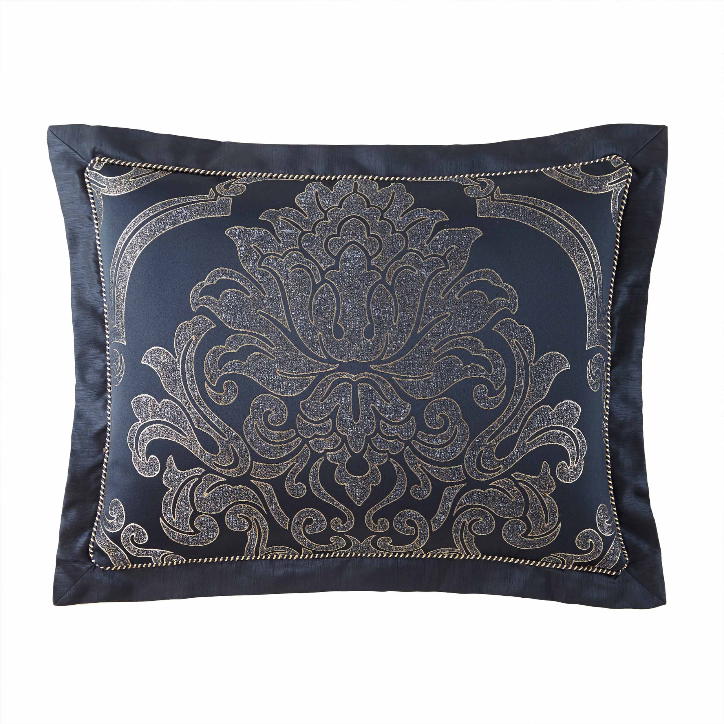 Vaughn Navy/Gold 6 Piece Comforter Set Comforter Sets By Waterford